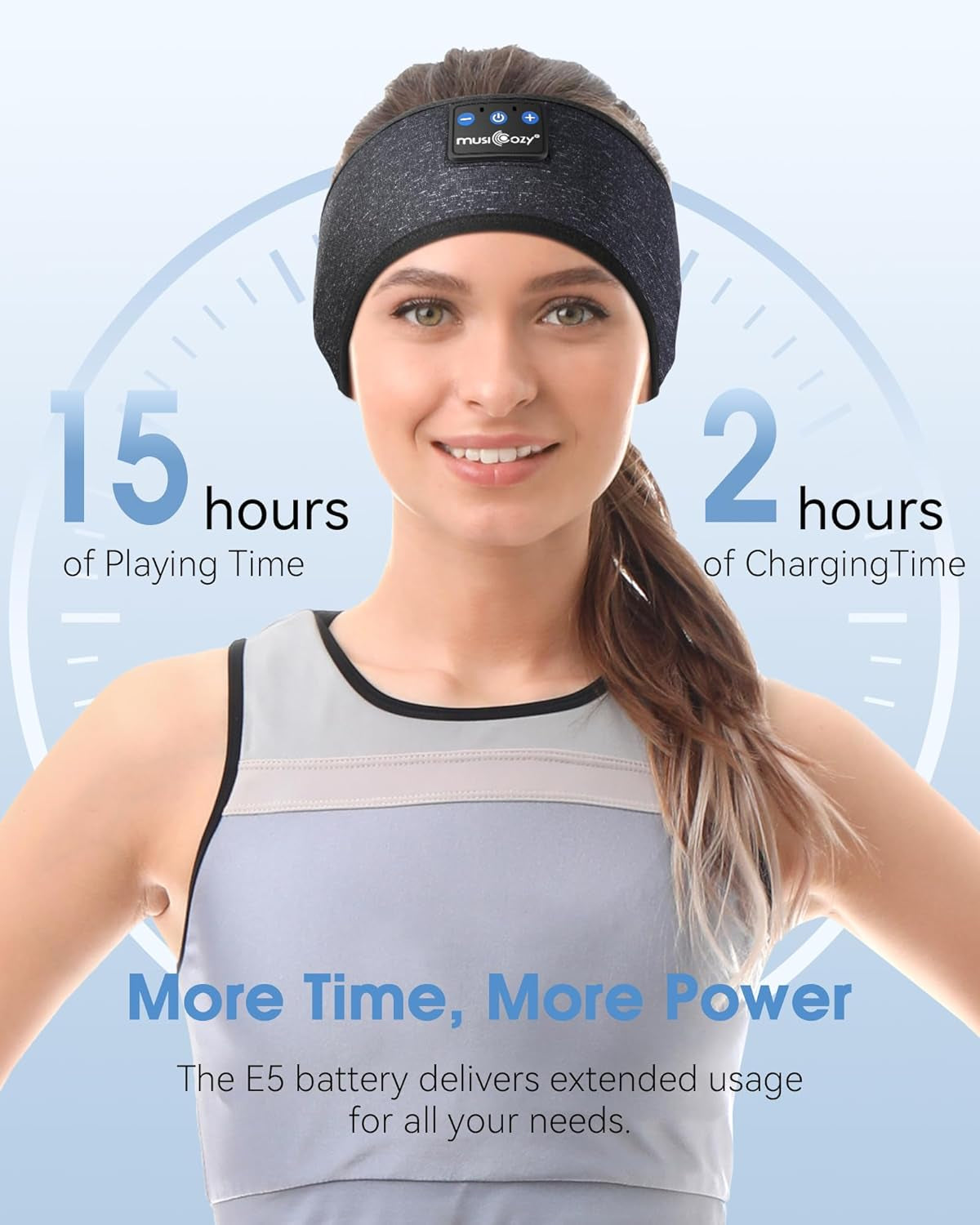 Sleep Headphones Bluetooth 5.2 Headband, Wireless Earphones Sweat Resistant Earbuds with Ultra-Thin HD Stereo Speaker for Workout Running