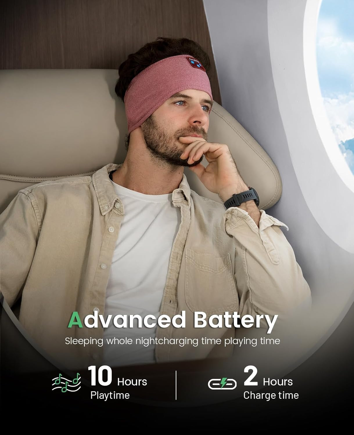 Sleep Headphones Bluetooth 5.2 Headband Headphones, Wireless Earphones Music Sleep Earbuds for Side Sleepers Sleeping Eye Mask for Women Men Workout Running Cool Unique Gifts