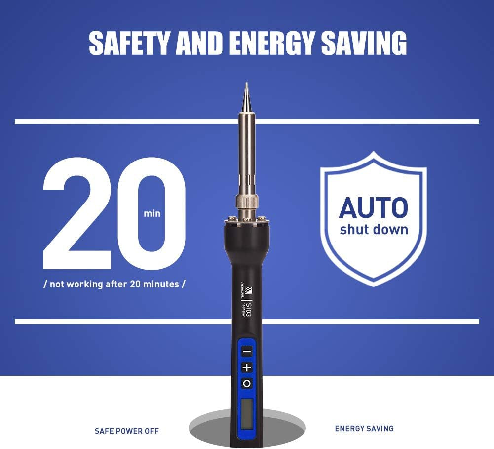 Soldering Iron Kit Solder Gun - 110V 80W Digital Solder Iron Temperature Adjustable Auto Standy Auto Shut down Welding Tools Soldering Kit for Electronic Production/Soldering/Desoldering