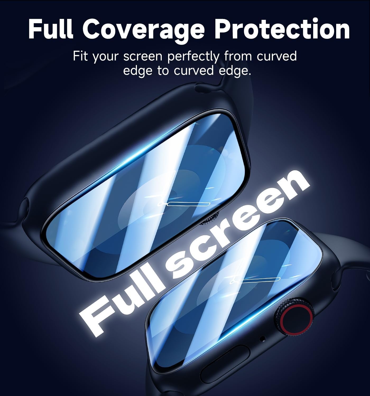 1 Pack for Apple Watch Series 9/8/7 41MM Screen Protector, [Automatic Align Tech] Self-Healing Flexible TPU Film for Iwatch Series 9/8/7, HD Transparent, anti Scratch, Bubble Free