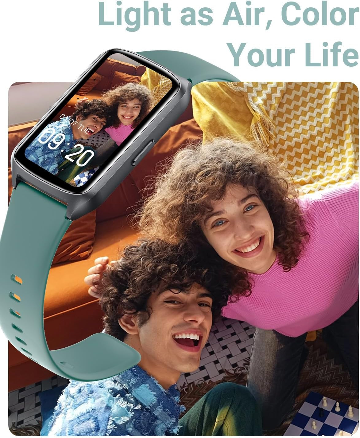 Health Fitness Tracker with 24/7 Heart Rate, Blood Oxygen, Blood Pressure, Sleep Tracker, 5ATM Waterproof Activity Trackers with Step Tracker, Pedometer (S & L Bands Included)