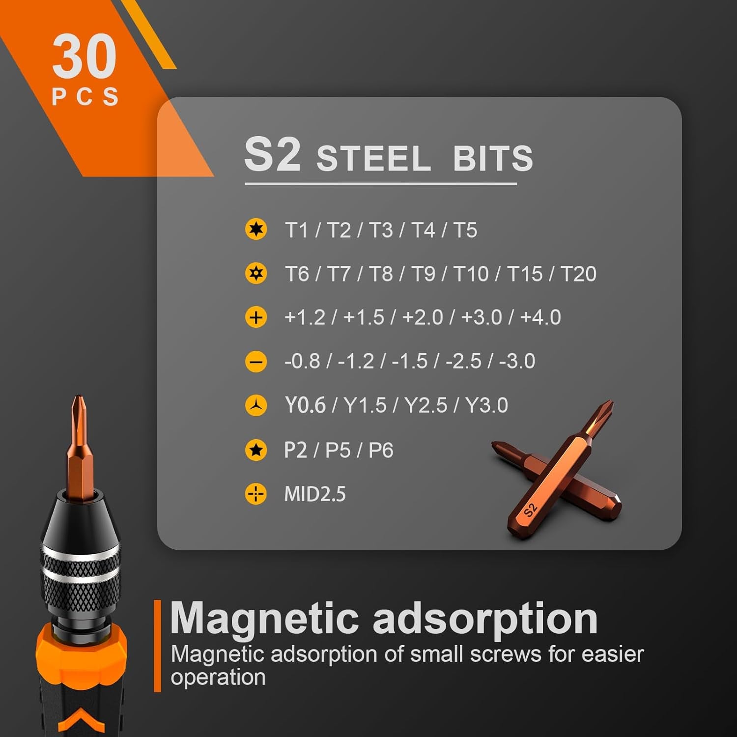 38Pcs Small Precision Screwdriver Set, Tool Gifts for Men, Christmas Gifts for Him with Torx T5, T6, Repair Tool Kit for Macbook, Computer, Laptop, Iphone, PS4 PS5, Xbox, Switch, Glasses, Watch