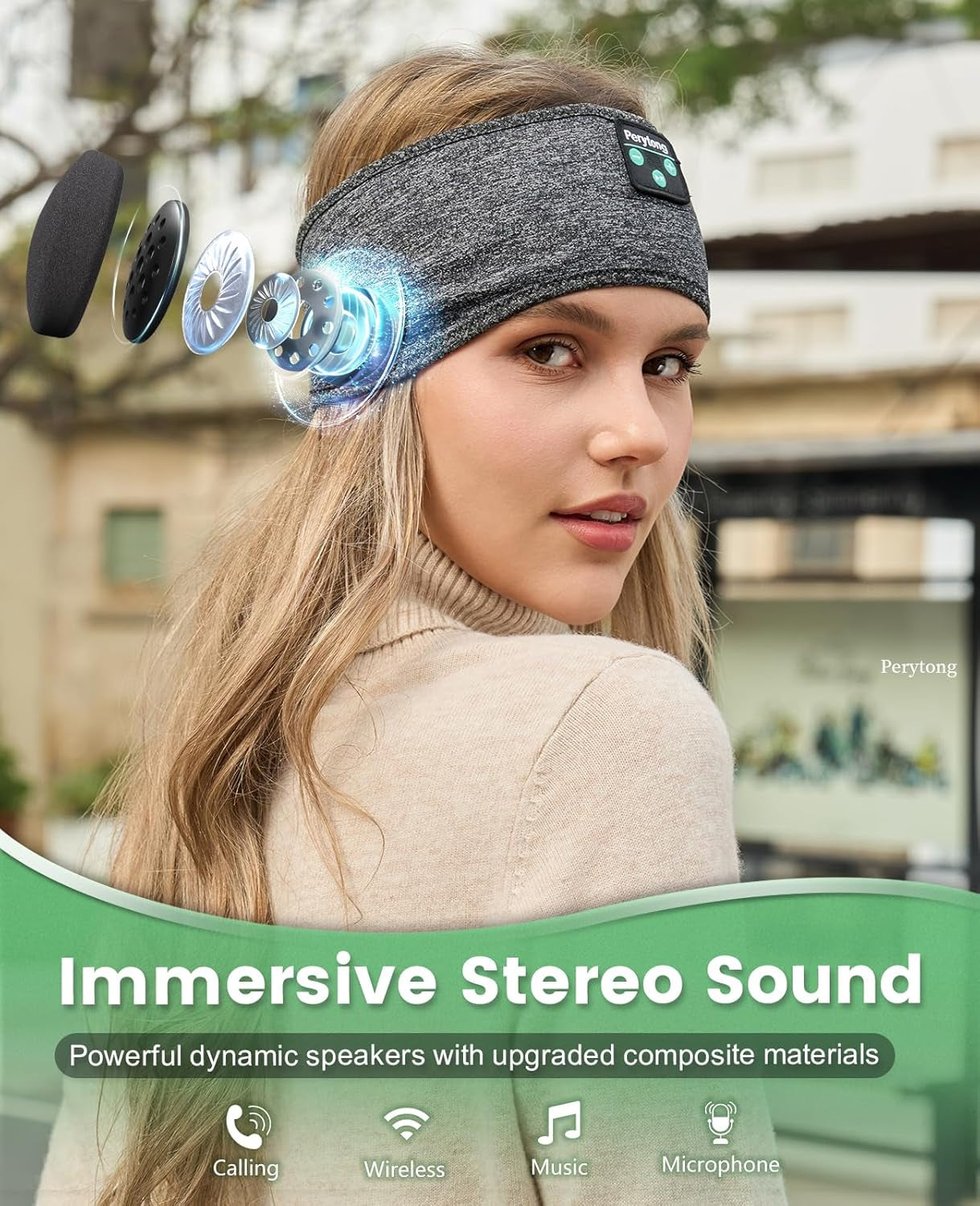 Sleep Headphones Bluetooth 5.2 Headband, Wireless Music Sleeping Mask Headphones Earbuds Earphones Sweatproof for Women Mom Sports Workout Running Jogging Yoga Cool Gadgets Christmas Unique Gifts