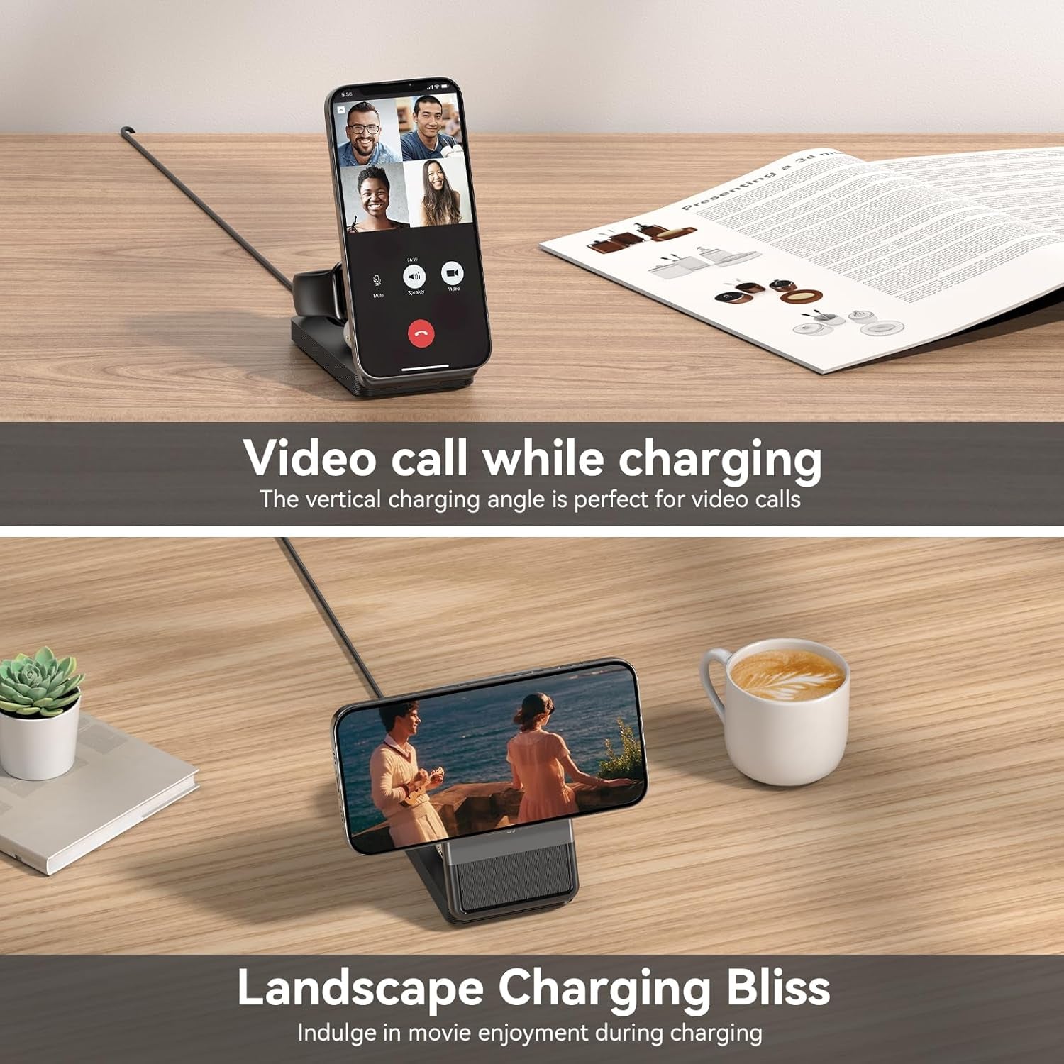 Qi2 3 in 1 Wireless Charging Station for Apple, 15W Wireless Travel Charger for Iphone 16/15/15 Pro/14/13/12, Apple Watch, Airpods, Fast Charger for Multiple Devices Apple