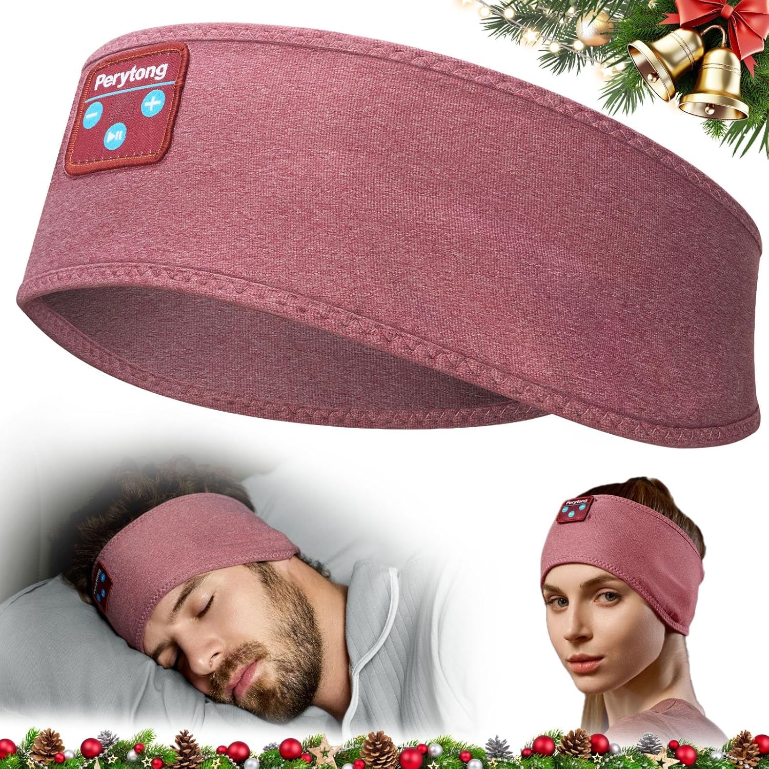 Sleep Headphones Bluetooth Headband, Headband Headphones Wireless Earphones Hi-Fi Music Sleep Headband Earbuds, Sleeping Ear Muffs Sleep Mask Headphones Gifts for Men Women Kids Teens