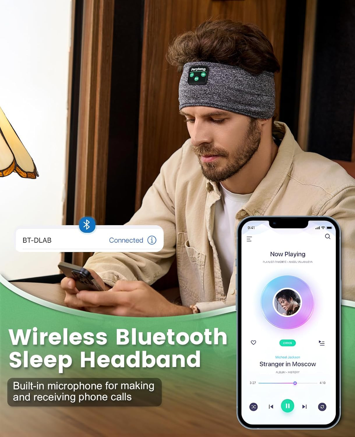 Sleep Headphones Bluetooth 5.2 Headband, Wireless Music Sleeping Mask Headphones Earbuds Earphones Sweatproof for Women Mom Sports Workout Running Jogging Yoga Cool Gadgets Christmas Unique Gifts