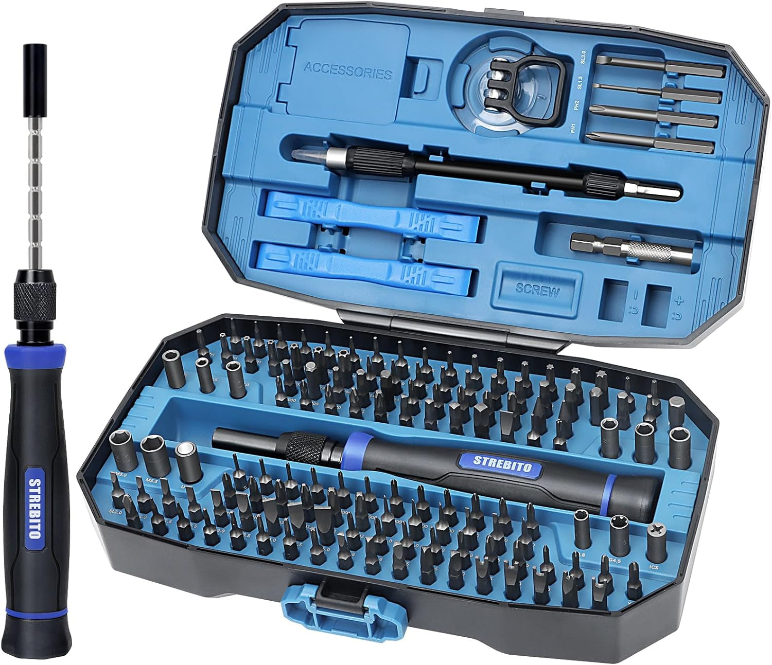 Precision Screwdriver Set 153 in 1 Small Magnetic Screwdriver Set with Case, Electronic Repair Tool Kit for Computer, Laptop, Iphone, Macbook, PC, PS5, Xbox Controller, RC, Jewelers, Glasses