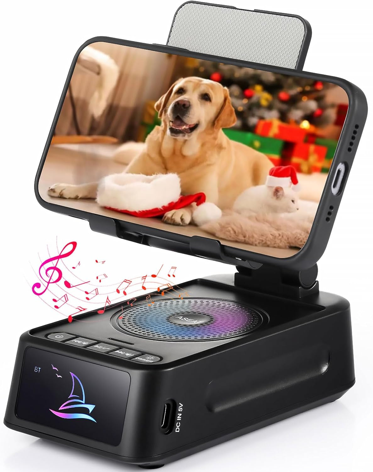 Birthday Gifts for Men, Cell Phone Stand with Bluetooth Speaker, Gifts for Men Women, Men Gifts Unique for Dad Him Husband Boyfriend, Gadget Compatible with Iphone/Android, Ideal Gifts for Christmas