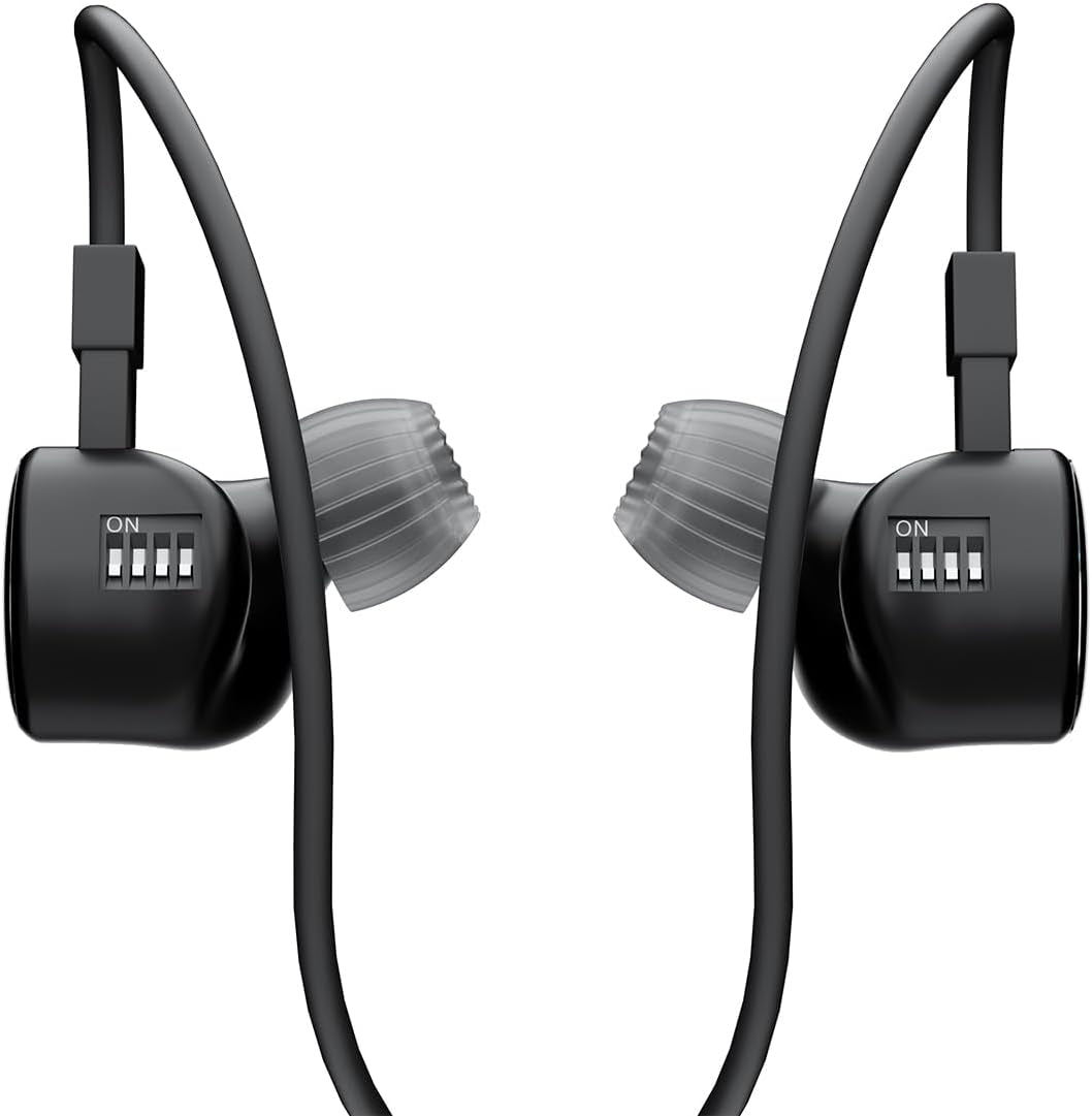 Arpegear Hane IEM Earbuds, High-Fidelity Sound, 16 Tuning Options, Feathered Backplate, Detachable Cable, Comfortable Fit, High-Resolution in Ear Monitors for Musicians & Gamers (Black)