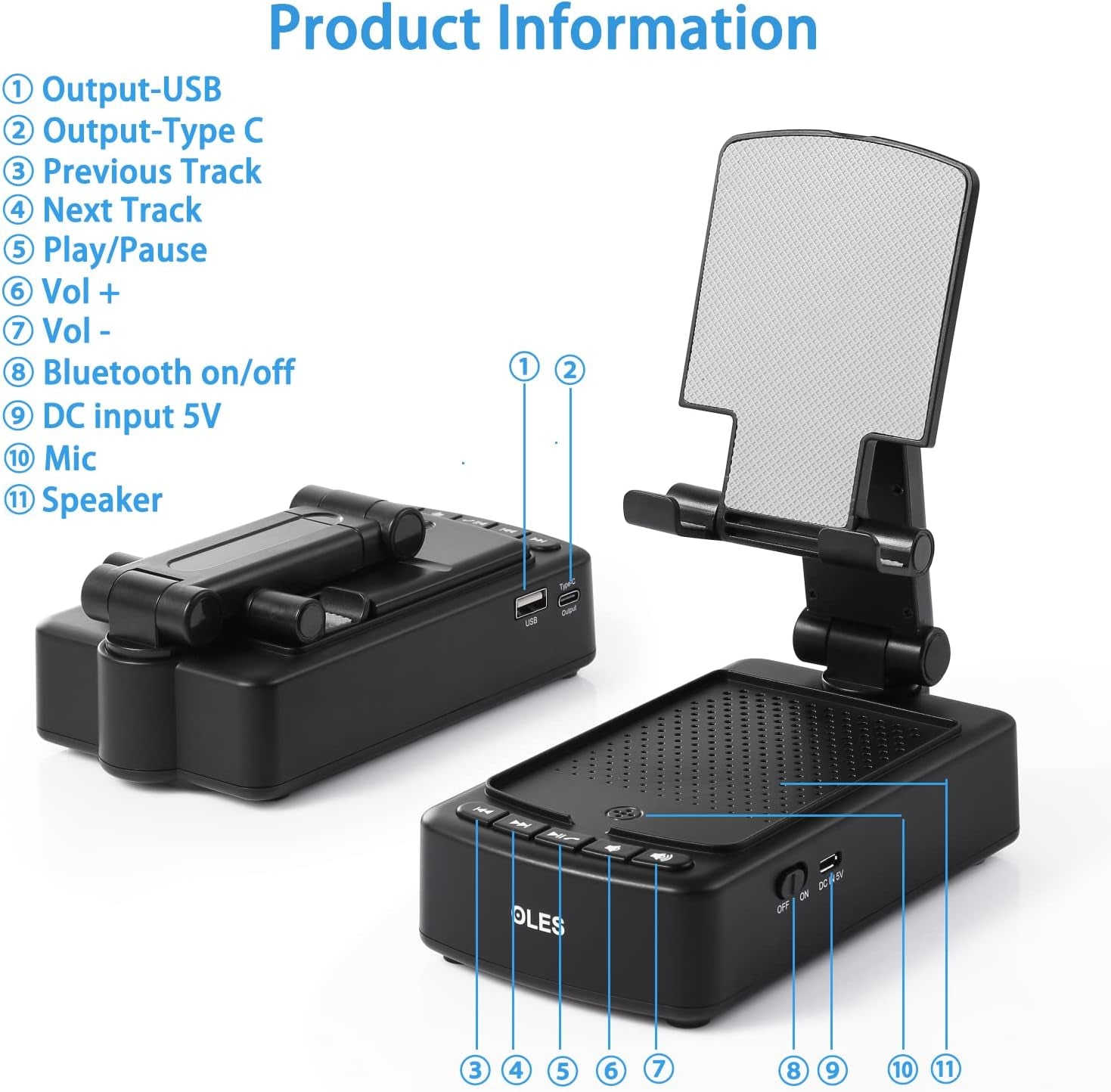 Gifts for Men,  Mobile Phone Stand with Bluetooth for Him Dad Women Who Want Nothing, Adjustable Tablet Holder with Wireless Speaker, Tech Gadgets for Table Desk, Unique Ideal
