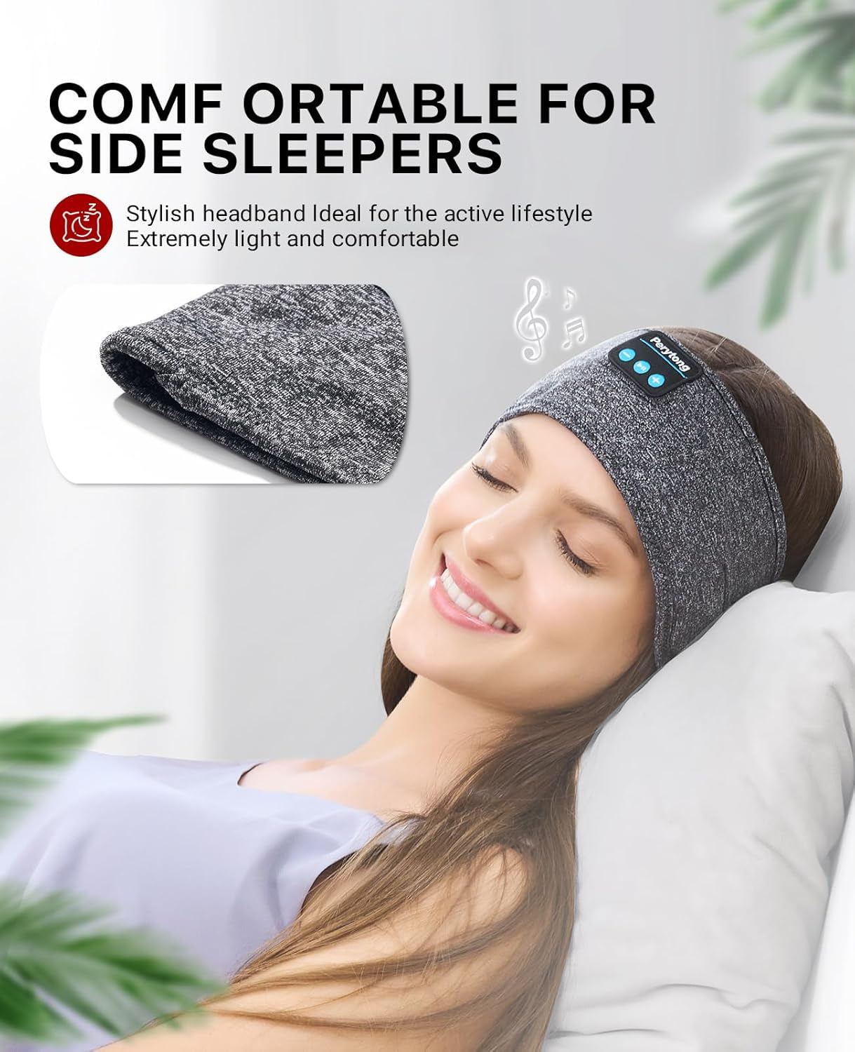 Sleep Headphones Bluetooth 5.2 Headband, Sleeping Headphones Sports Wireless Earphones Sweat Resistant Earbuds with Ultra-Thin HD Stereo Speaker for Workout Running Cool Gadgets Unique Gifts