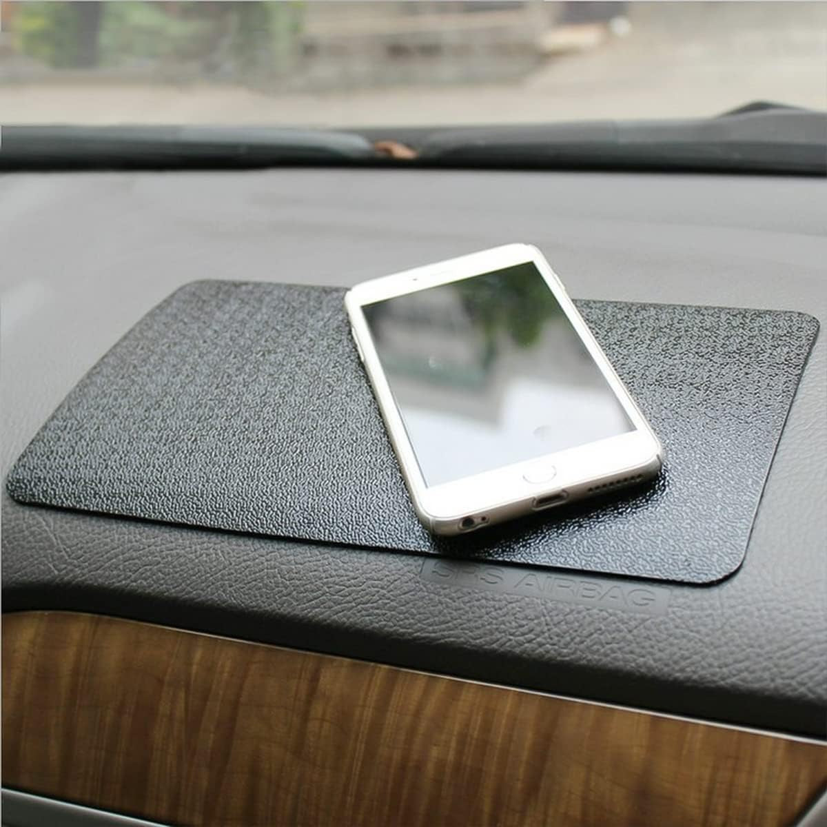 Car Dashboard Anti-Slip Rubber Pad, 10.6 X 5.9 Universal Non-Slip Car Magic Dashboard Sticky Adhesive Mat for Phones Sunglasses Keys Electronic Devices and More Use (Black/Car Texture)