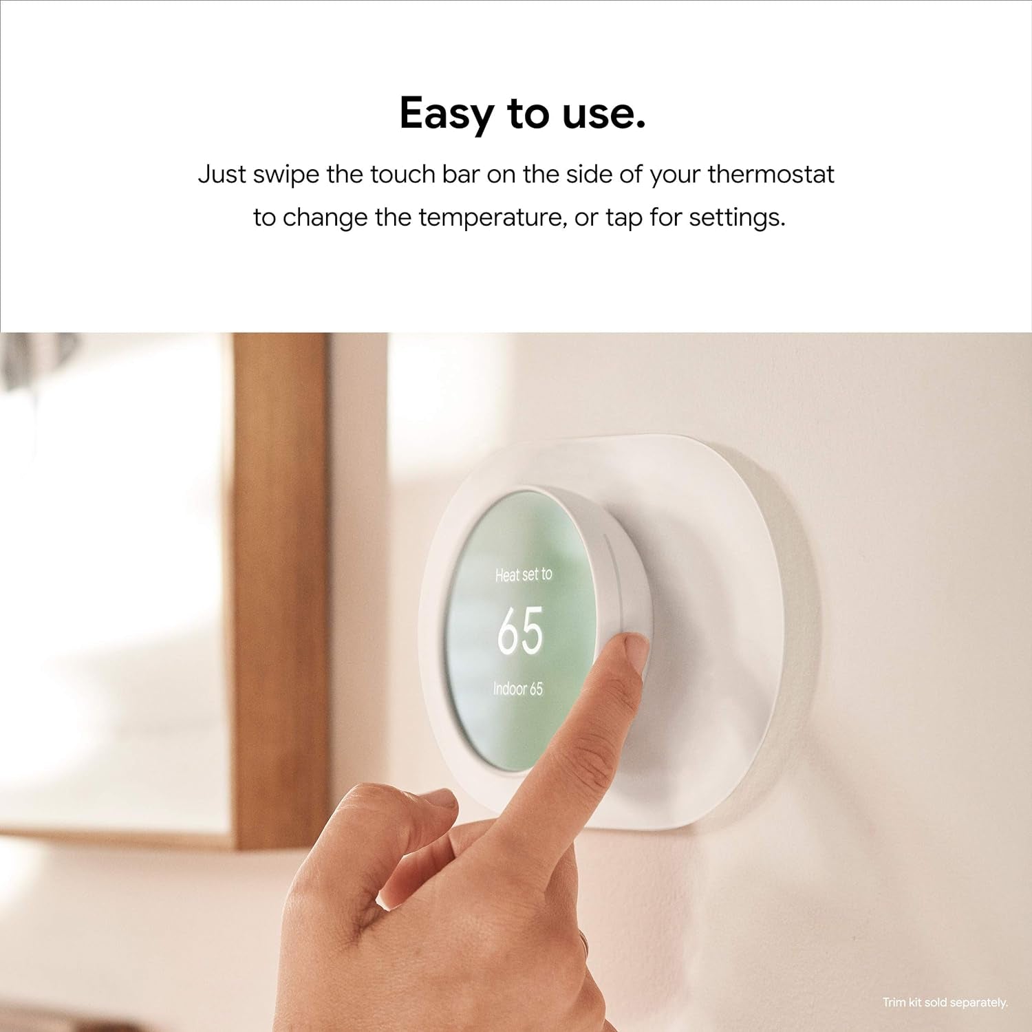 Nest Thermostat - Smart Thermostat for Home - Programmable Wifi Thermostat - Snow