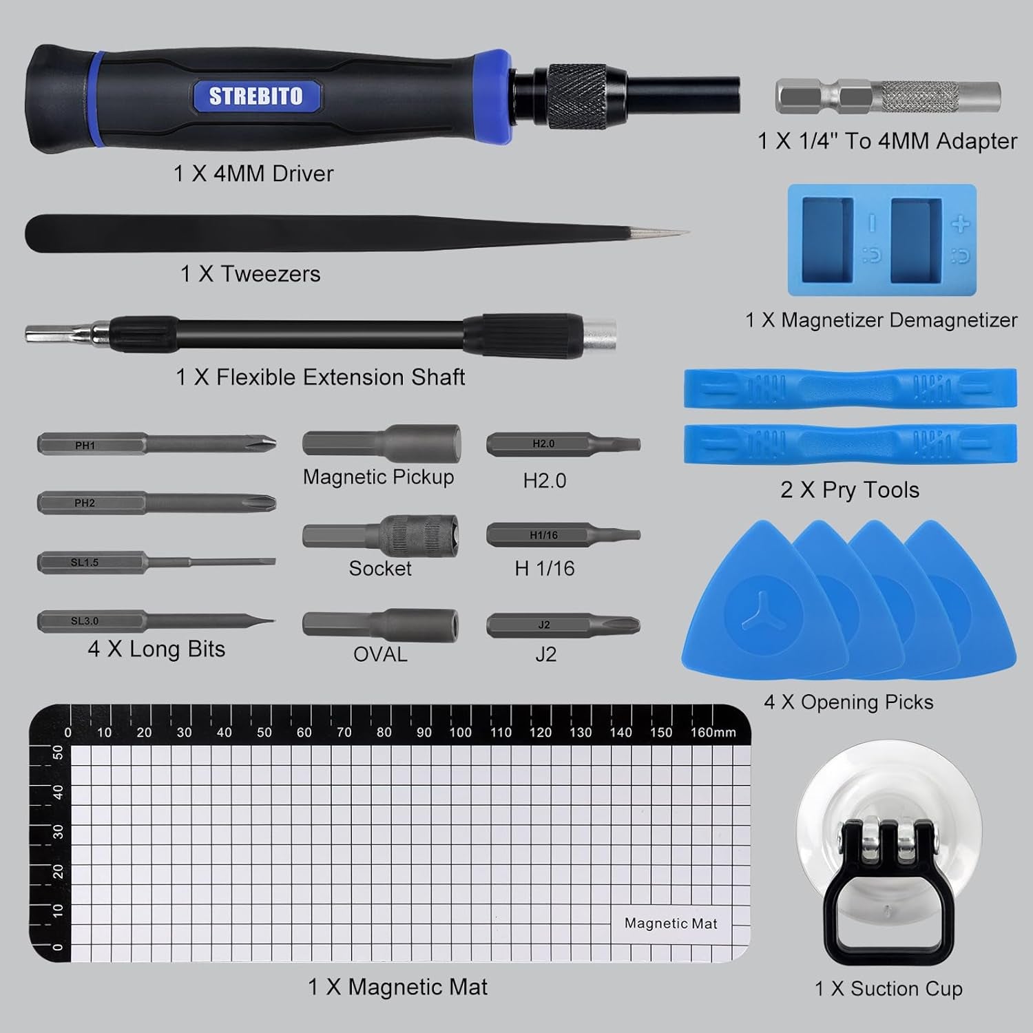 Precision Screwdriver Set 153 in 1 Small Magnetic Screwdriver Set with Case, Electronic Repair Tool Kit for Computer, Laptop, Iphone, Macbook, PC, PS5, Xbox Controller, RC, Jewelers, Glasses