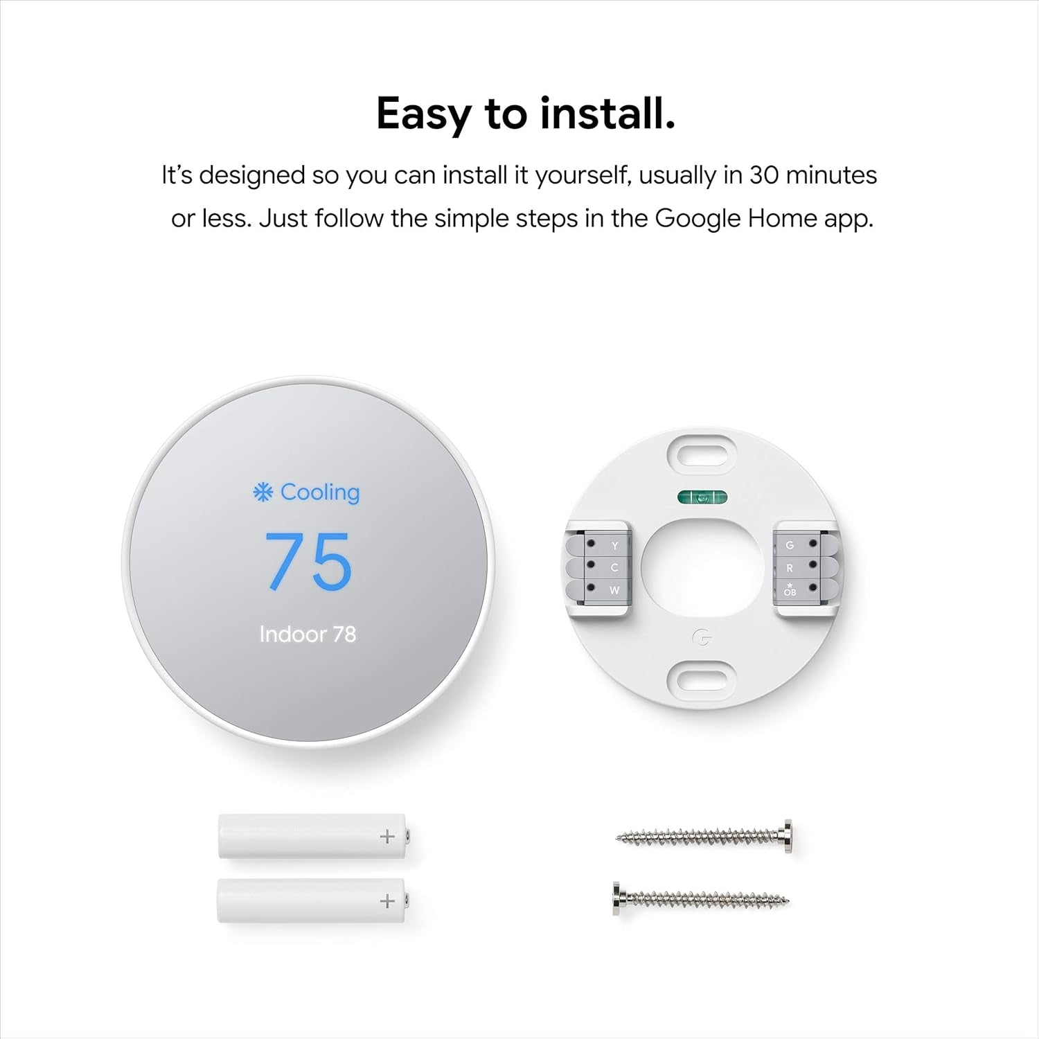 Nest Thermostat - Smart Thermostat for Home - Programmable Wifi Thermostat - Snow