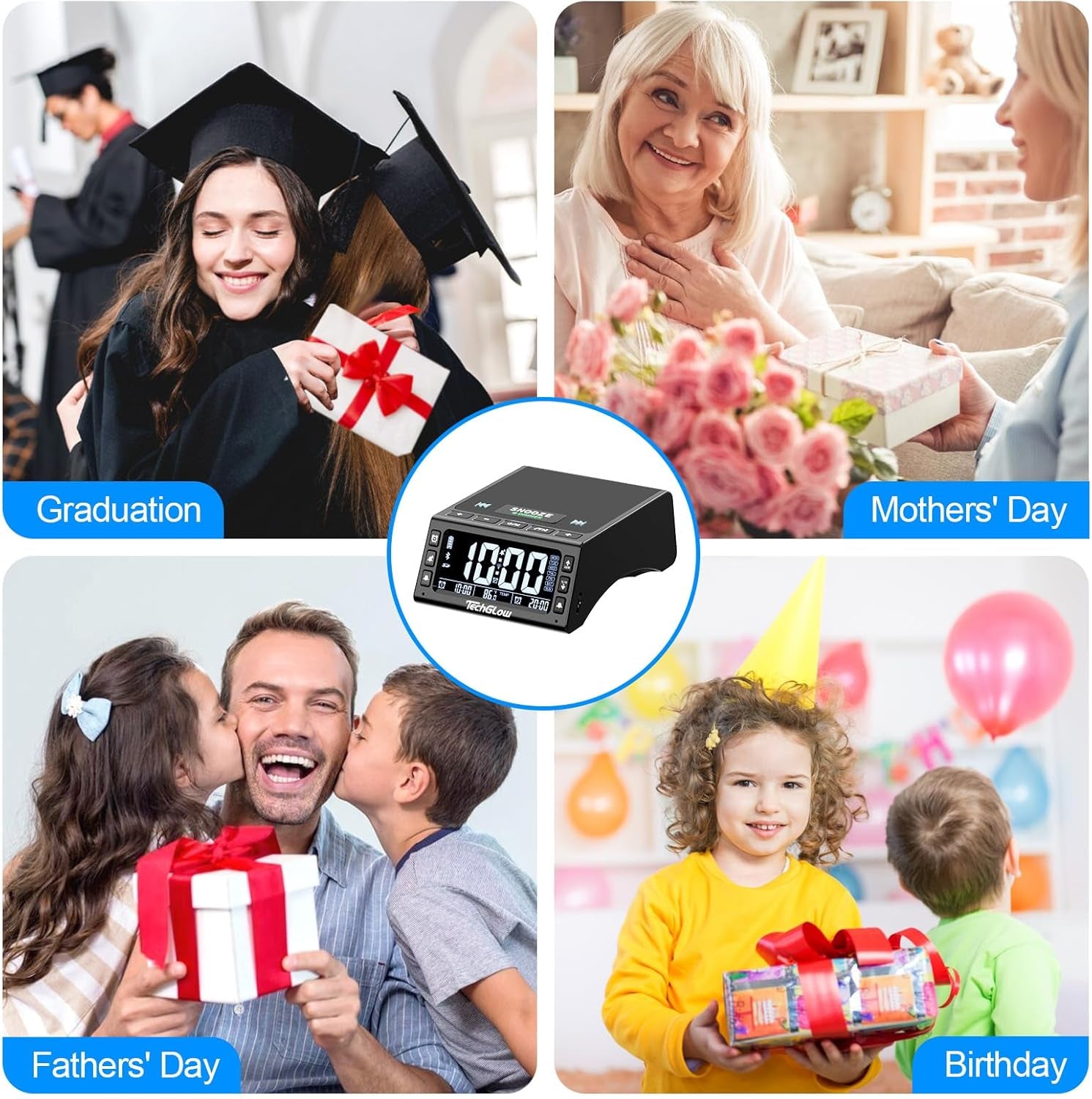 Gifts for Men Women- Foldable Cellphone Stand with Bluetooth Speaker Charging Station Birthday Gift Idea for Mom Dad Cool Gadget Tech Gifts