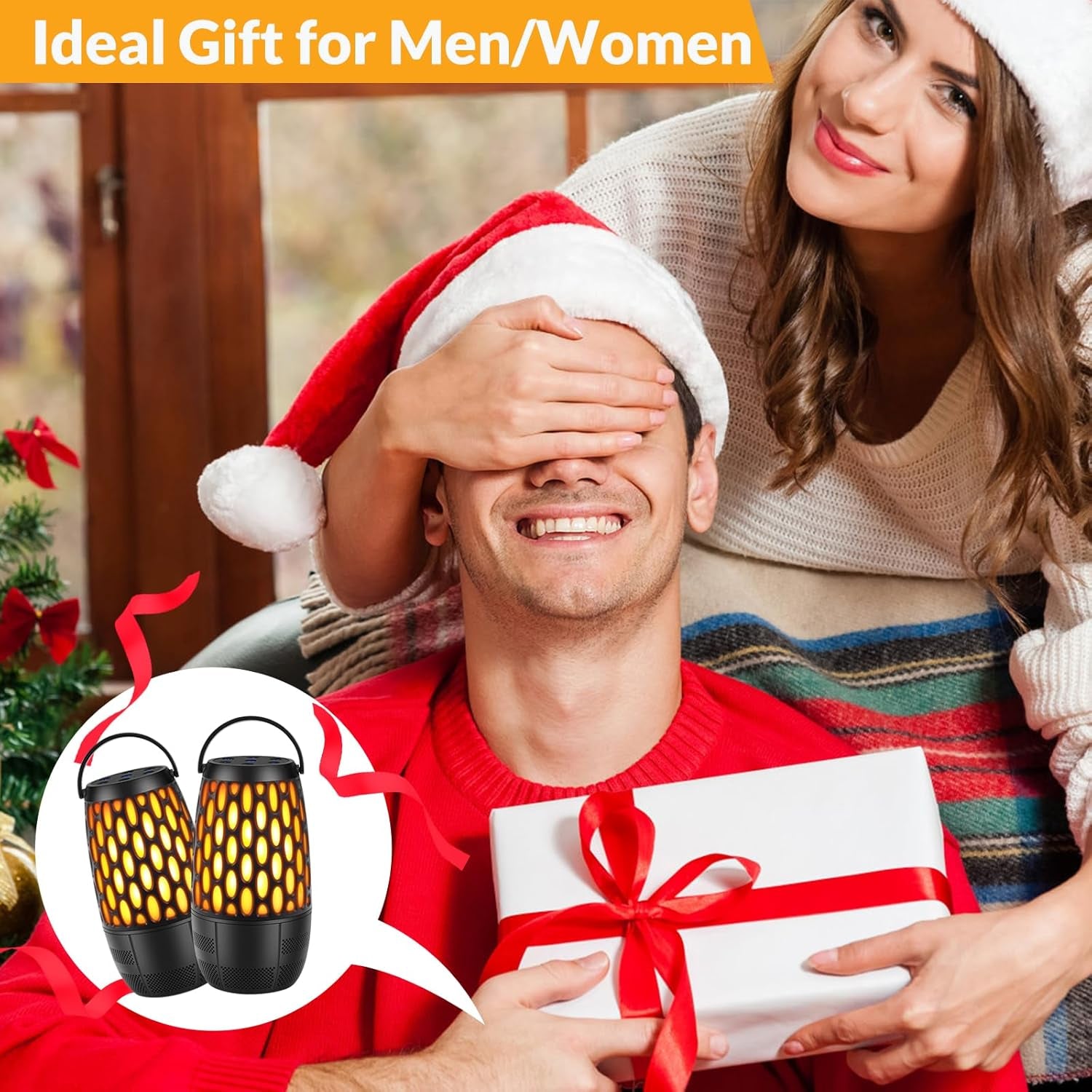 Outdoor Speakers with Lights, Mens Gifts for Birthday ,Portable Bluetooth Speaker,Hd Stereo Sound,Multi-Sync up to 100 Speakers Auto-Pairing IPX7 Waterproof for Patio/Pool/Camping Cool Gadgets 2 Pack