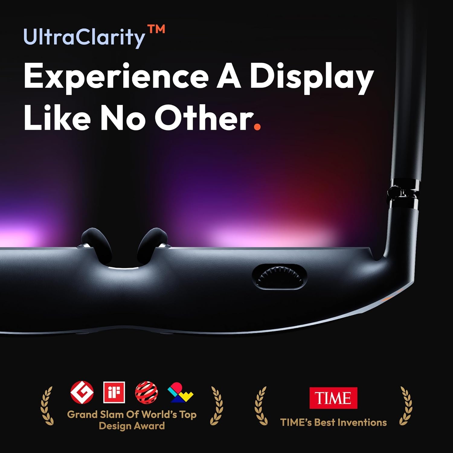 Pro XR/AR Glasses — 135" 120Hz 1000Nits Ultraclarity Display, Harman Audio, Myopia Adjustments, Electrochromic Film, Video Display Glasses for Iphone 16/15/Android/Mac/Pc/Steam Deck/Consoles
