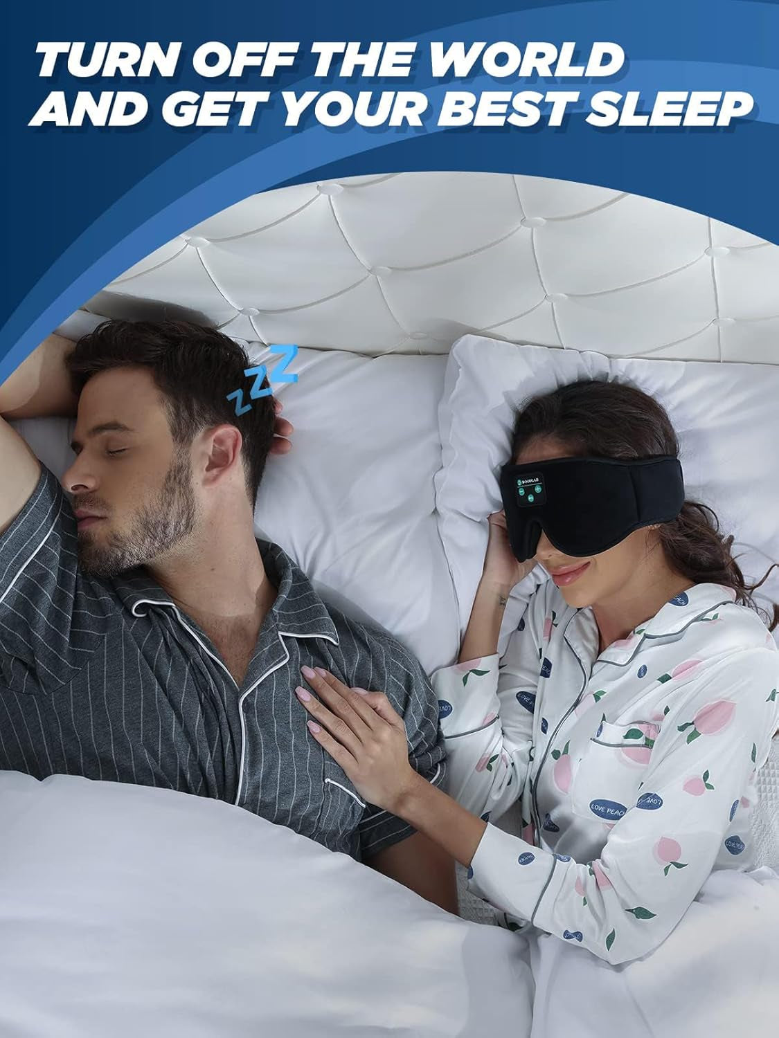 Sleep Headphones,  Bluetooth Eye Mask for Sleeping, Sleep Mask with Bluetooth Headphones, Washable Bluetooth Sleep Mask for Meditation Travel, Cool Tech Gadgets Unique Gift for Men Women