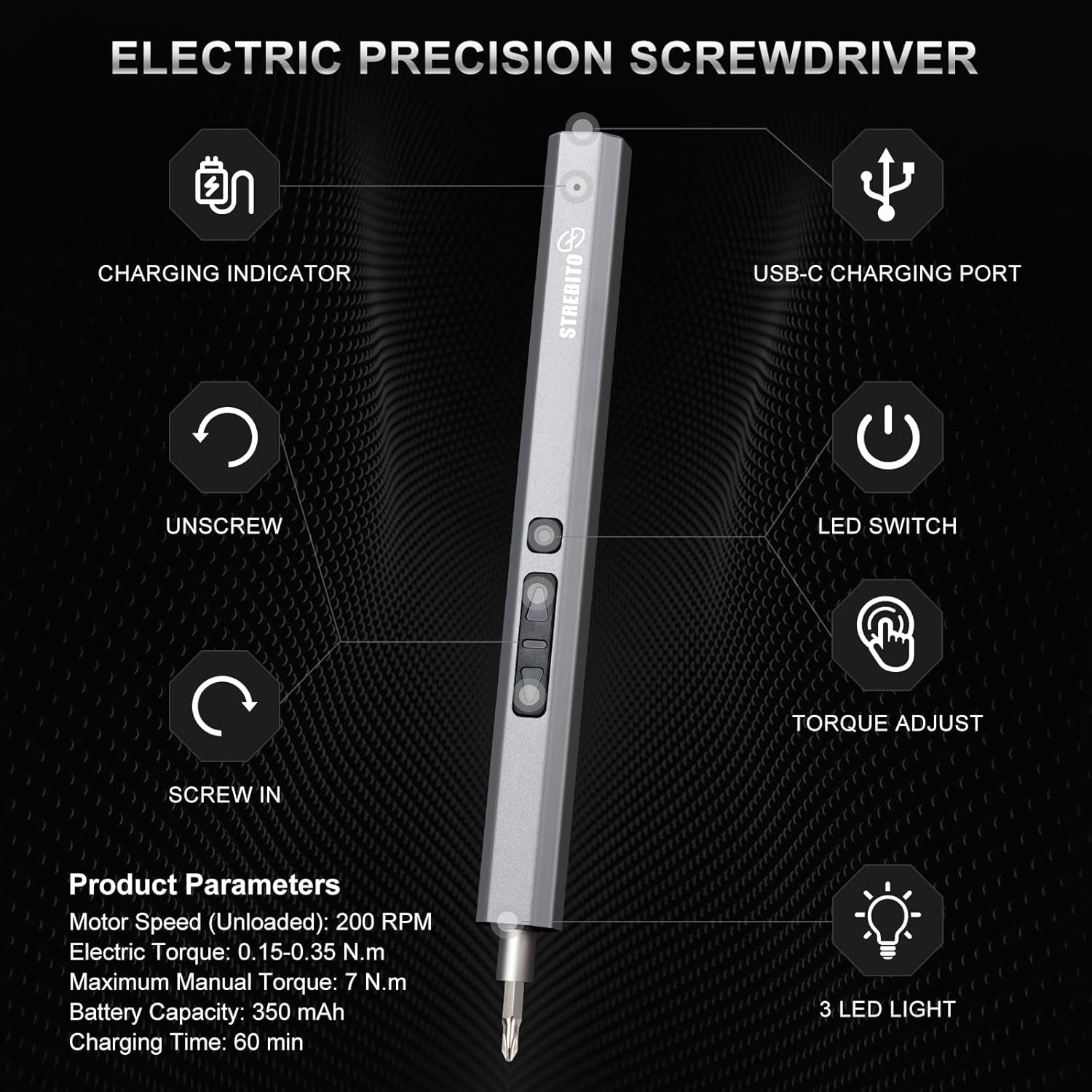 Mini Electric Screwdriver, 144-Piece Electric Precision Screwdriver Set Small Power Screwdriver Cordless Rechargeable, Electronic Repair Tool Kit for PC, Computer, Laptop, Phone, RC Drone