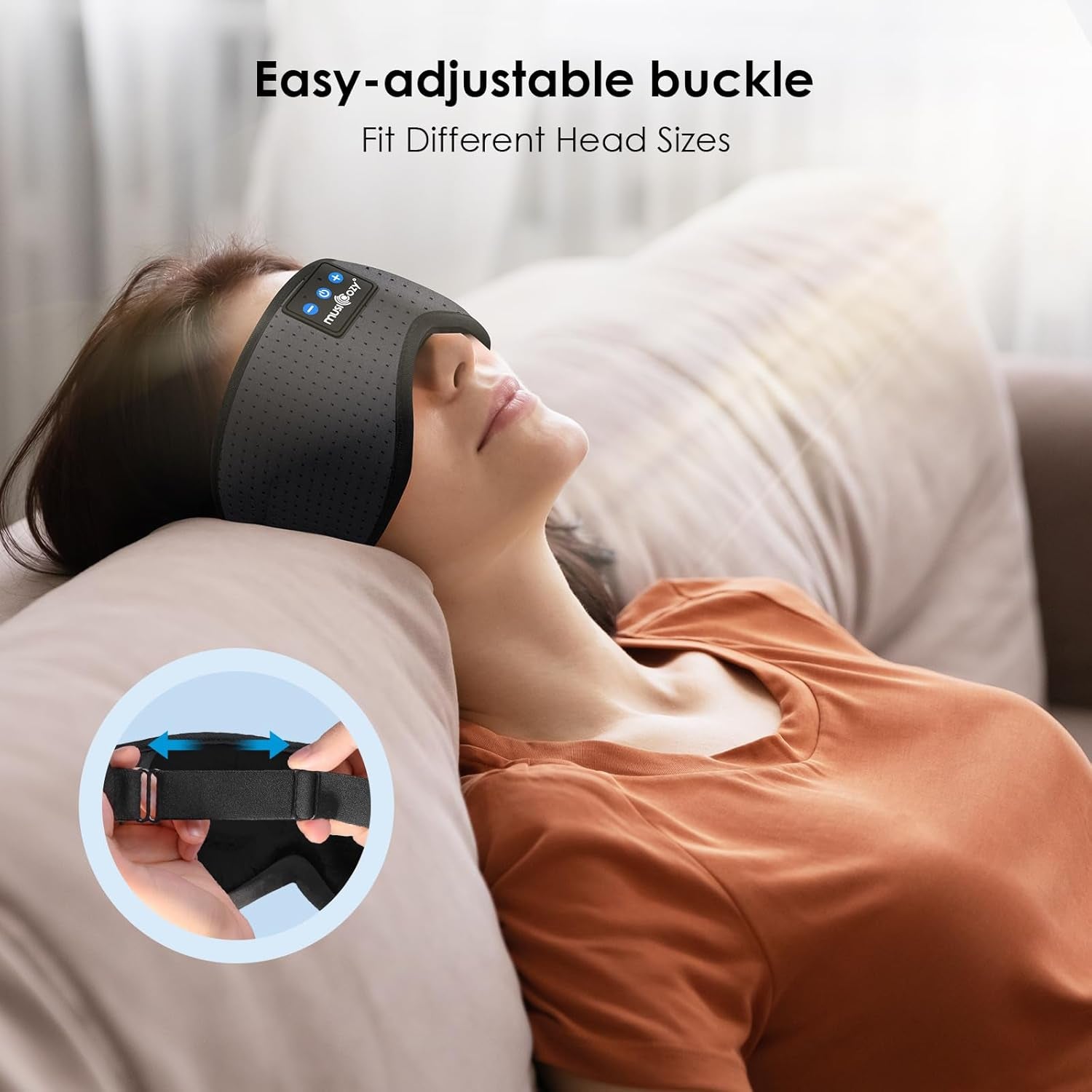 Sleep Headphones Bluetooth 5.4 Breathable Sleeping Headphones Sleep Mask, Wireless Eye Mask Sleep Earbuds for Side Sleepers Men Women Office Travel Cool Tech Gadgets Gift