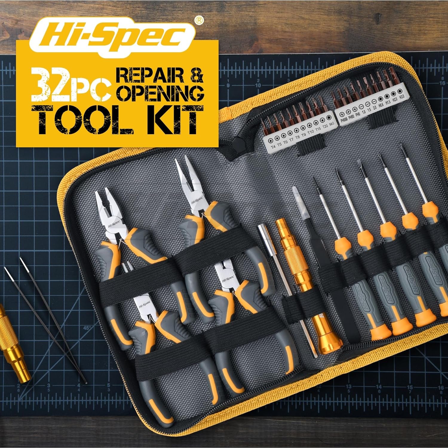32Pc Electronics Repair & Opening Tool Kit Set for Laptops, Phones, Devices, Computer & Gaming Accessories. Precision Small Screwdrivers with Pentalobe Bits for Iphones & Macbooks