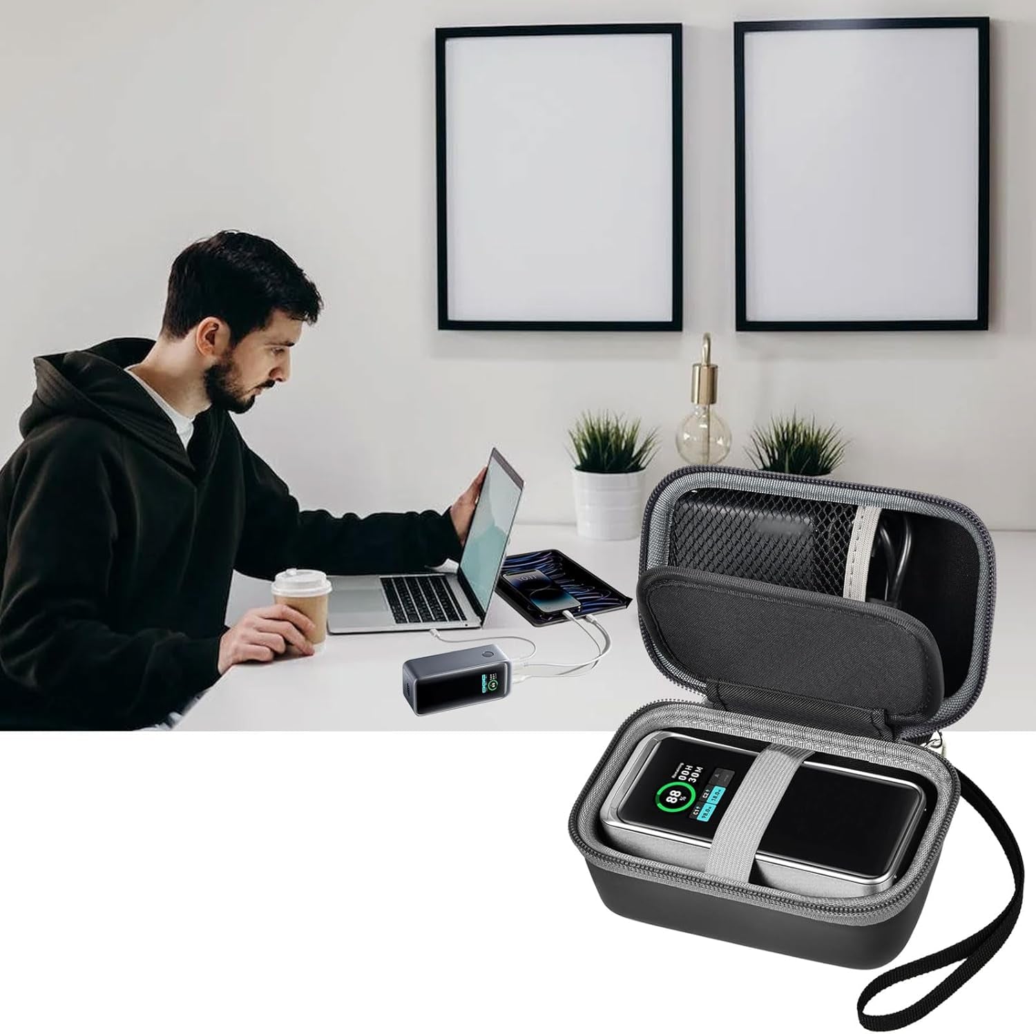 Case Compatible with Anker Prime Power Bank 20,000Mah Portable Charger with 200W Output, Battery Pack Power Station Organizer, Hold Charging Cable and USB C Charger for Iphone, for Samsung (Box Only)