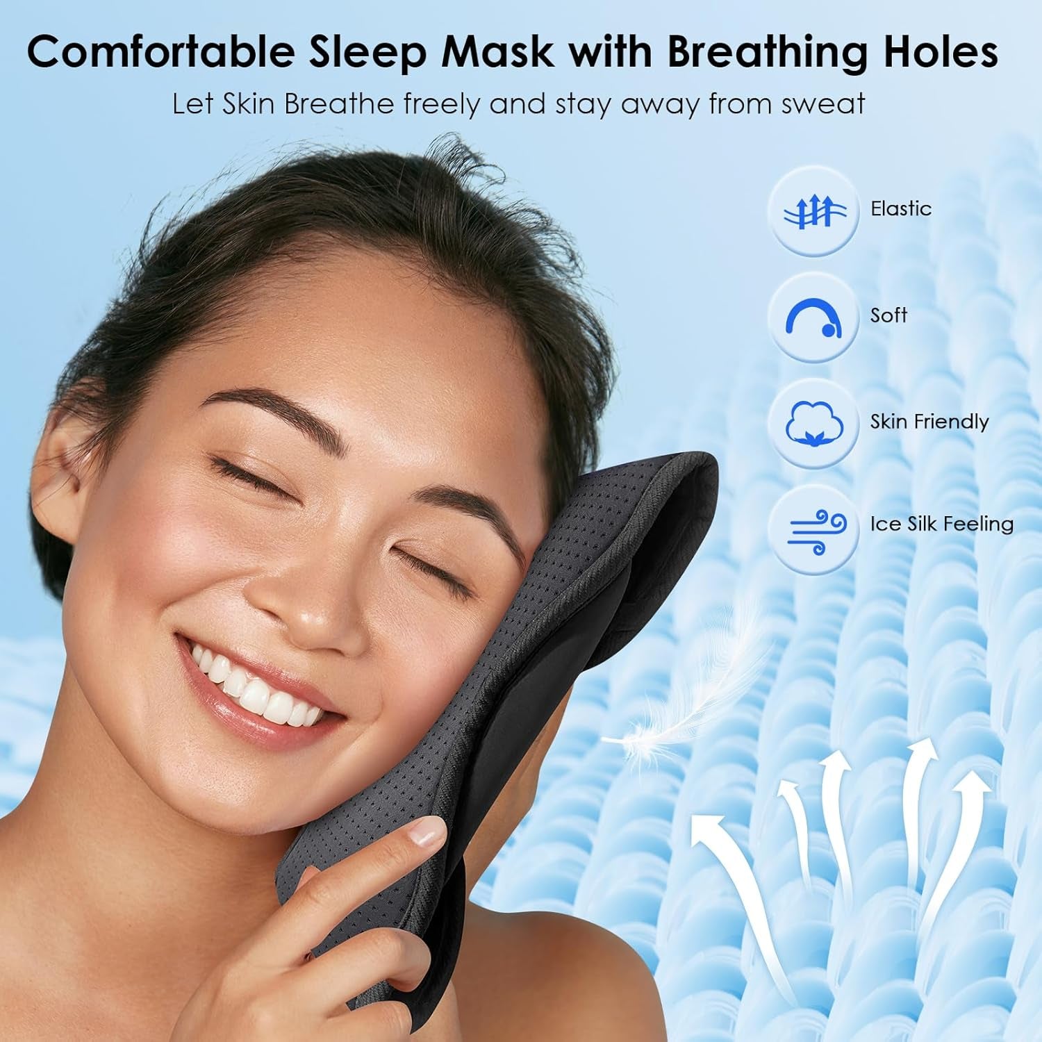 Sleep Headphones Bluetooth 5.4 Breathable Sleeping Headphones Sleep Mask, Wireless Eye Mask Sleep Earbuds for Side Sleepers Men Women Office Travel Cool Tech Gadgets Gift
