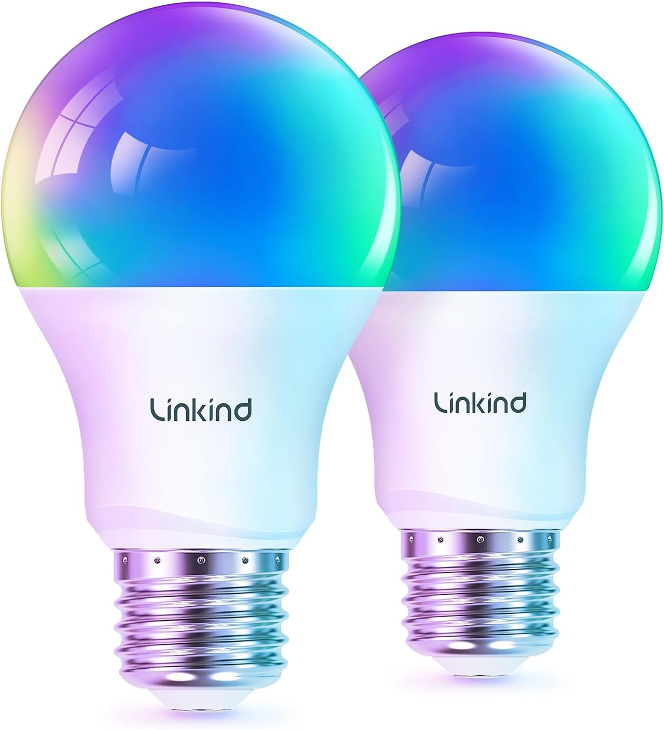 Matter Smart Light Bulb, Smart Bulbs Work with Apple Home/Siri/Alexa/Google Home/Smartthings, LED Color Changing Light Music Sync RGTBW, Smart Home, 60W 800LM A19 E26 2.4Ghz Wifi Only, 2 Pack