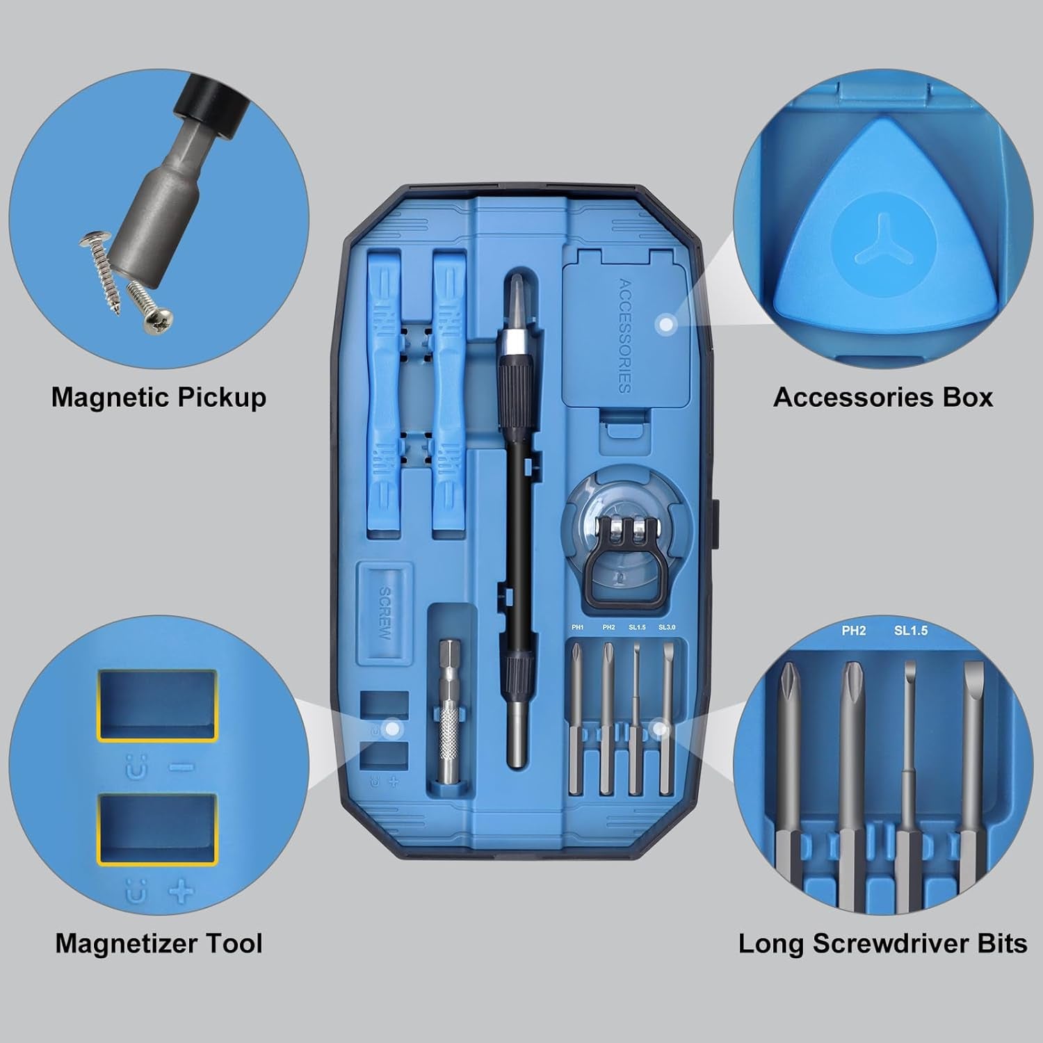 Precision Screwdriver Set 153 in 1 Small Magnetic Screwdriver Set with Case, Electronic Repair Tool Kit for Computer, Laptop, Iphone, Macbook, PC, PS5, Xbox Controller, RC, Jewelers, Glasses