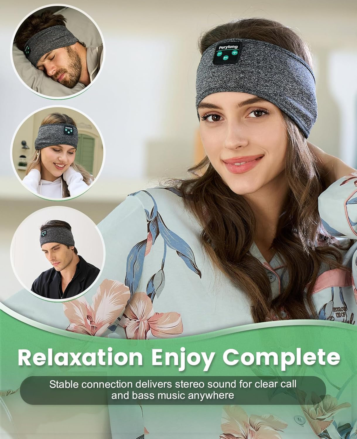 Sleep Headphones Bluetooth 5.2 Headband, Wireless Music Sleeping Mask Headphones Earbuds Earphones Sweatproof for Women Mom Sports Workout Running Jogging Yoga Cool Gadgets Christmas Unique Gifts