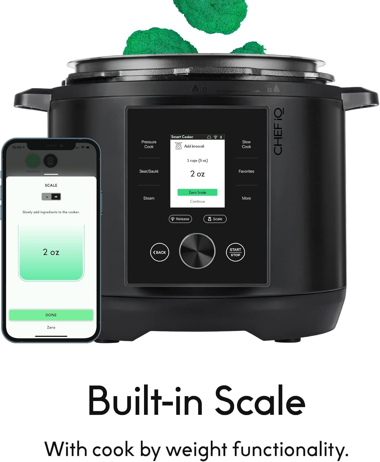 Smart Pressure Cooker 10 Cooking Functions & 18 Features, Built-In Scale, 1000+ Presets & Times & Temps W/App for 600+ Foolproof Guided Recipes, Rice & Slow Electric Multicooker, 6 Qt