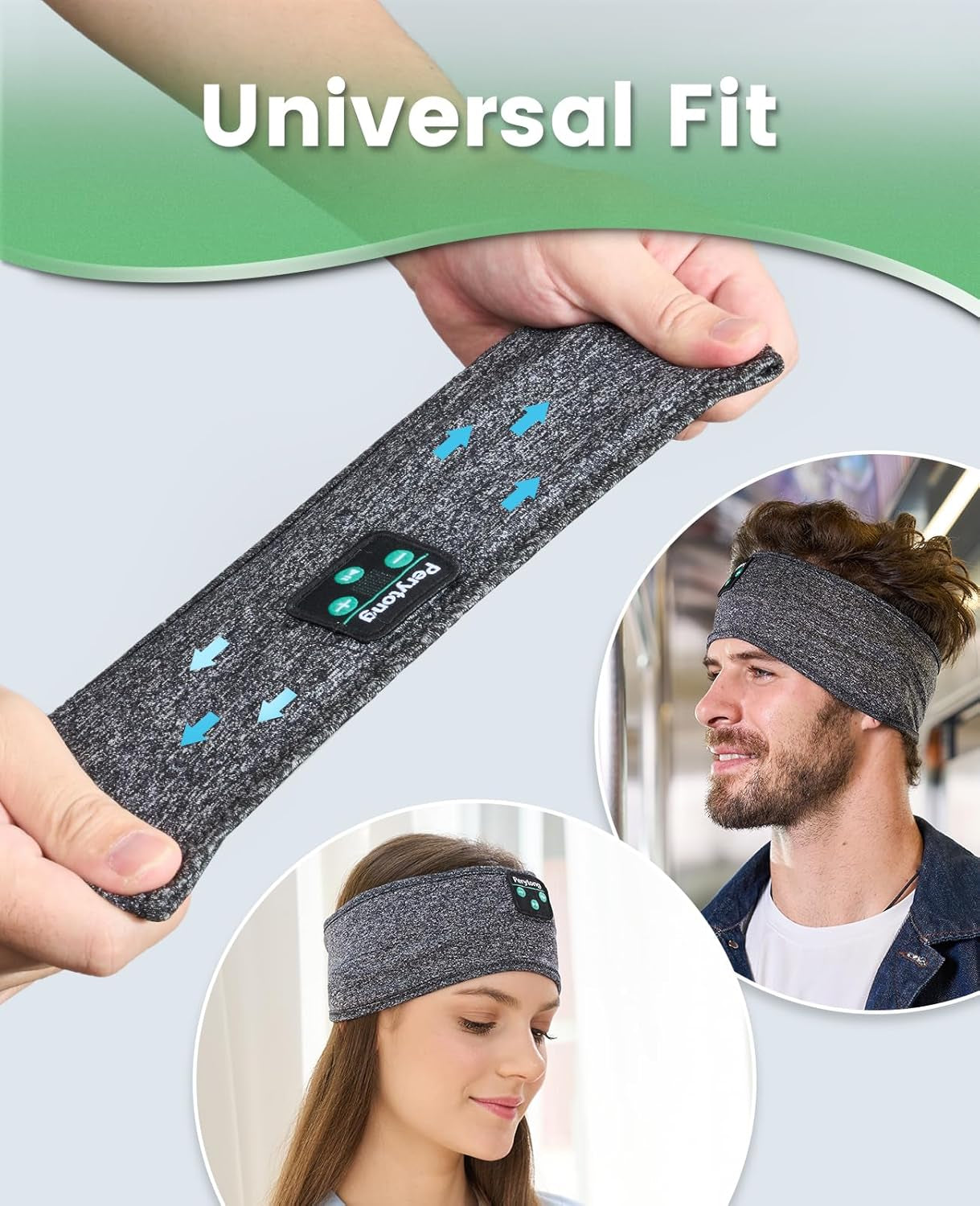 Sleep Headphones Bluetooth 5.2 Headband, Wireless Music Sleeping Mask Headphones Earbuds Earphones Sweatproof for Women Mom Sports Workout Running Jogging Yoga Cool Gadgets Christmas Unique Gifts