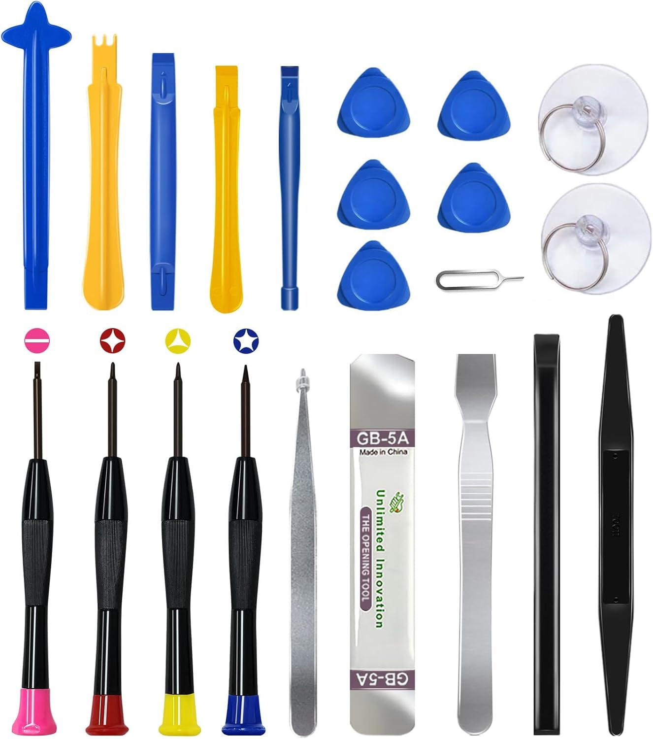 22 Piece Professional Electronics Opening Pry Screwdriver Set Multiple Functions Tool Repair Kit, for Cellphone Iphone Laptops Tablets Pry Open Replace Screen Battery and More