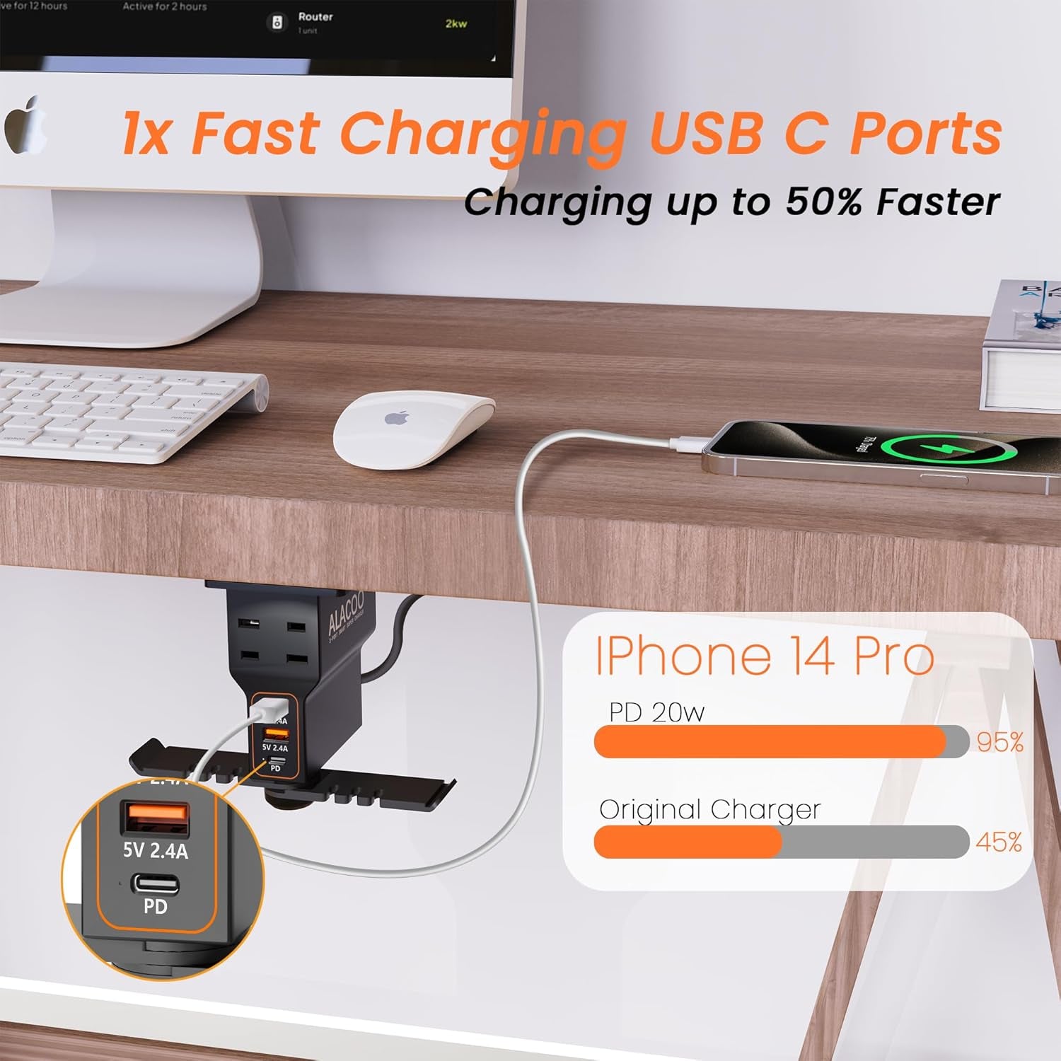 Headset Holder for Desk, Dual Headphone Stand, PC Gaming Headphones Hanger Hook under Desk with (QC3.0) 3 USB Charging Station & 2 AC Outlet(800W) for All Earphone Accessories Gamer Gift