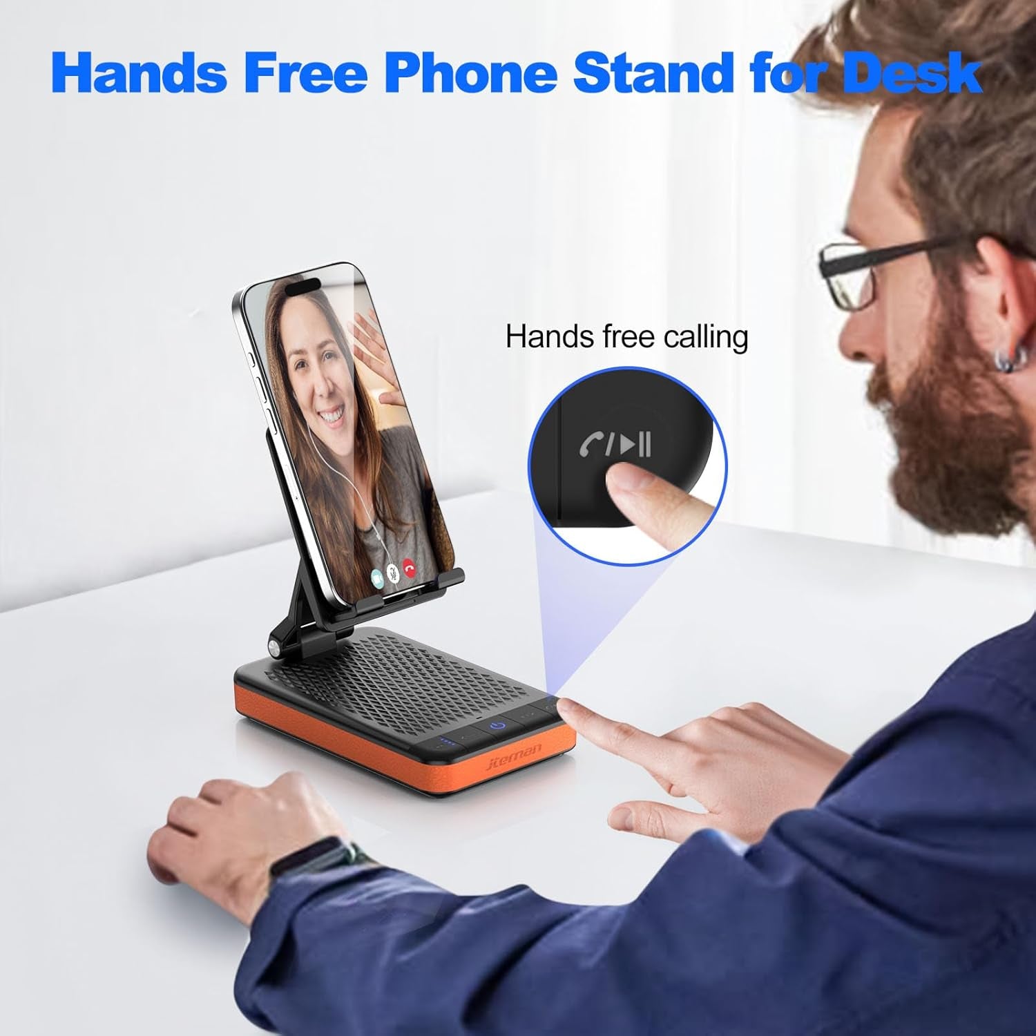 Birthday Gifts for Men Women,Bluetooth Speaker Phone Stand with Power Bank,Portable Foldable Charging Speaker Stand,Unique Gifts for Women Dad,Men Gifts Tech Gadgets