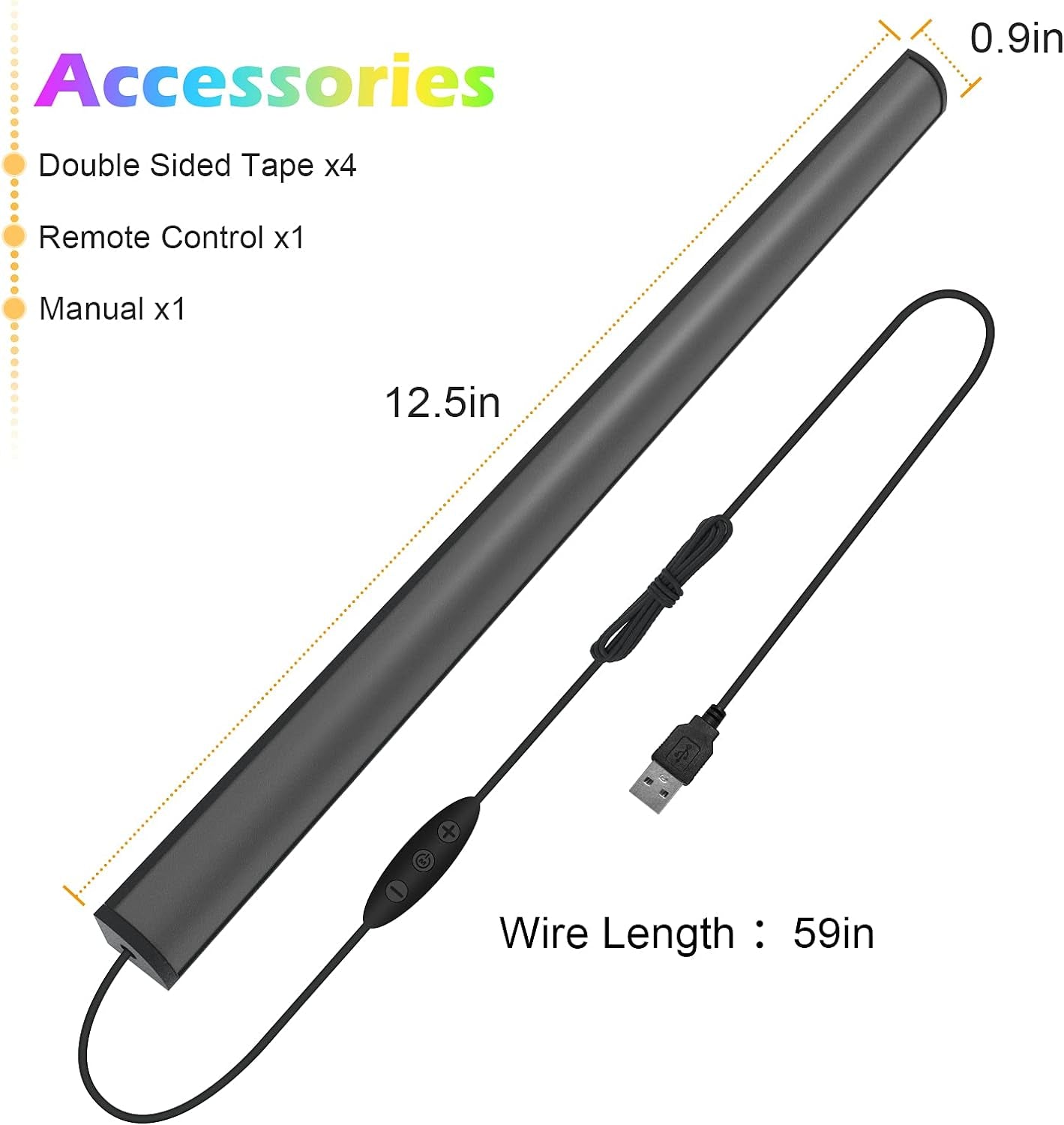 RGB under Monitor Light Bar, Gaming Lights for Gaming Setup, RGB Desk Led with Remote Controller, 5V USB Led Light Bar, Keyboard Gaming Light for Desk/Pc/Monitor/Computer/Setup/Room Accessories