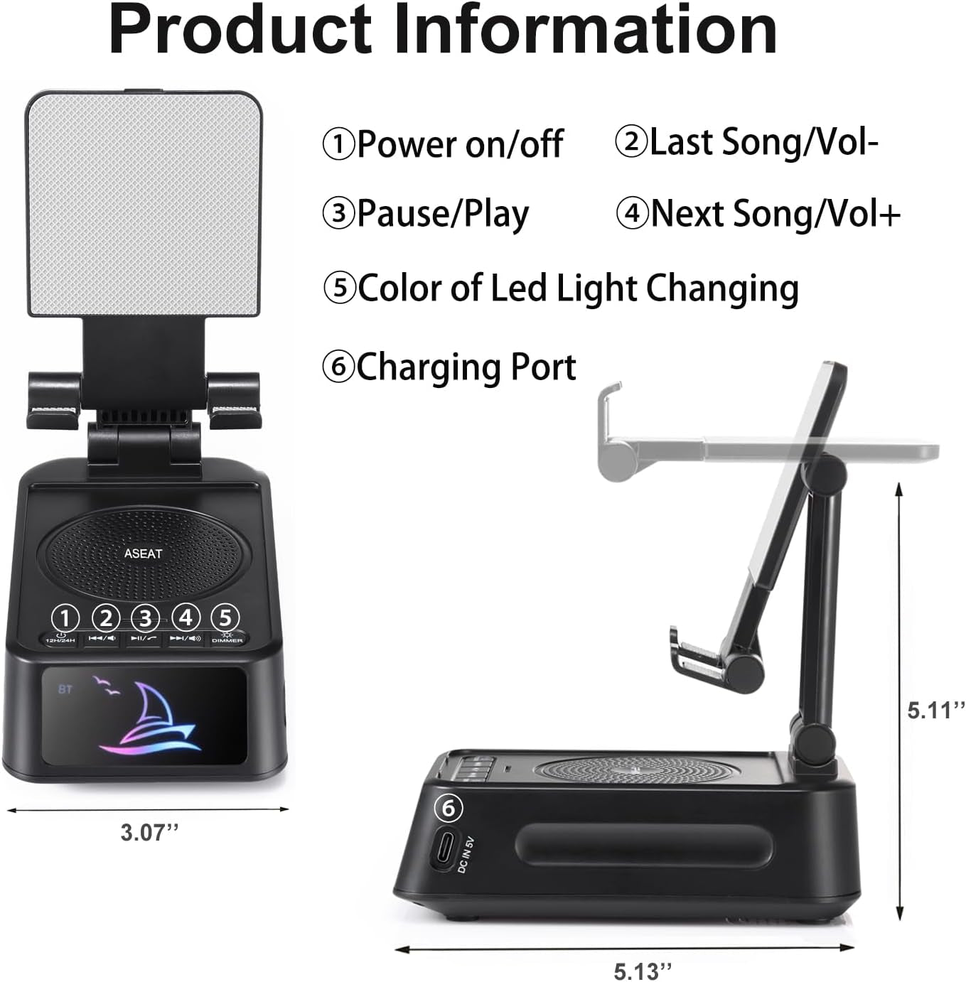 Birthday Gifts for Men, Cell Phone Stand with Bluetooth Speaker, Gifts for Men Women, Men Gifts Unique for Dad Him Husband Boyfriend, Gadget Compatible with Iphone/Android, Ideal Gifts for Christmas