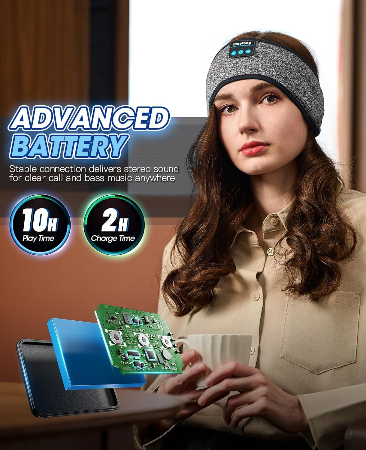 Bluetooth Sleep Headphones Headband with HD Speakers - Noise Cancelling, for Side Sleepers, Workout, Jogging, Yoga