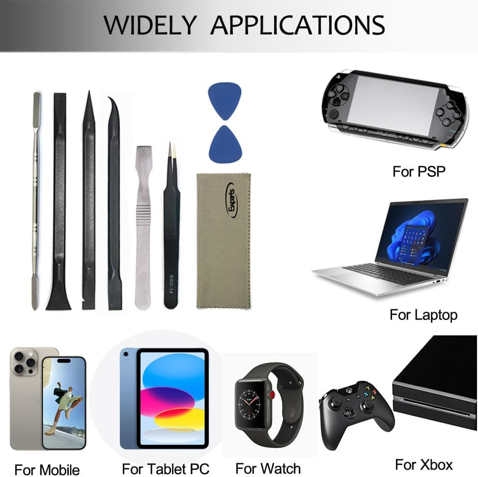 9 PCS Professional Electronics Tool Kit Plastic Pry Tool Kits Opening Pry Tool Repair Kit Plastic Spudger Tool Kit Phone Screen Repair Kit Mobile Tweezers for Laptop Screen Opening Repair Kit