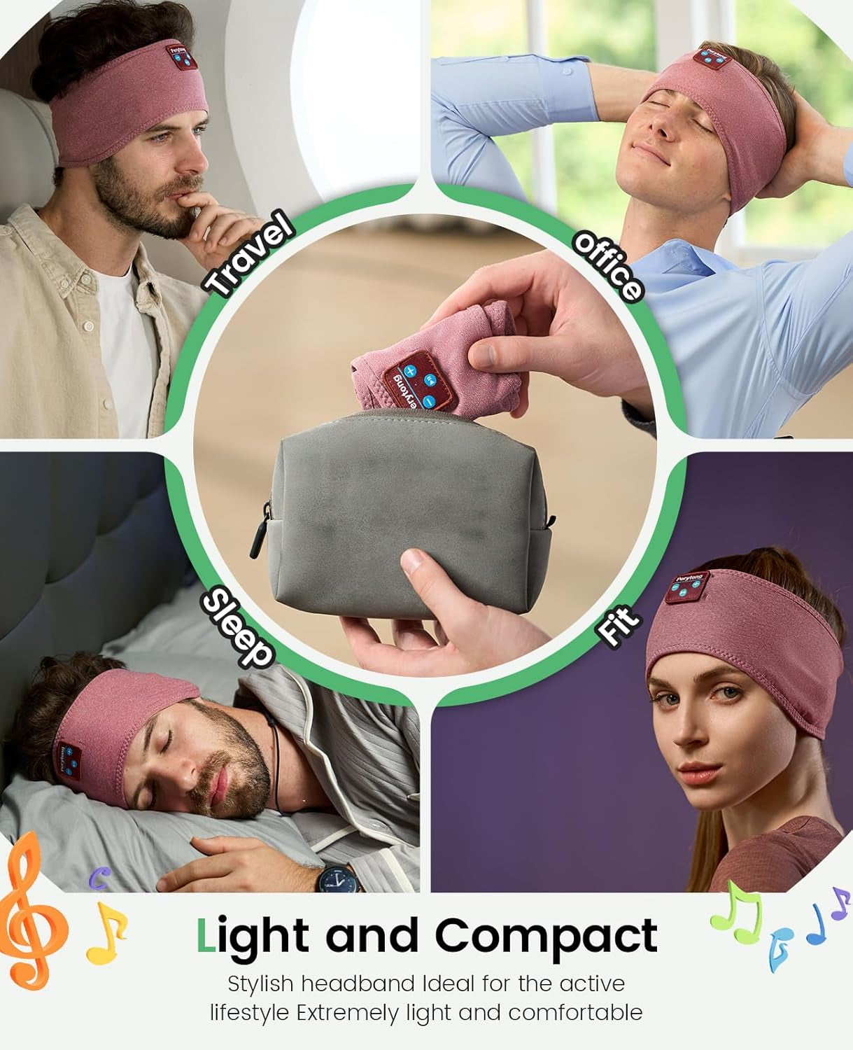 Sleep Headphones Bluetooth 5.2 Headband, Sports Wireless Earphones Music Sleeping Eye Mask Earbuds with HD Stereo Speaker for Mom Dad Women Men Teen Running Cool Gadgets Unique Gifts