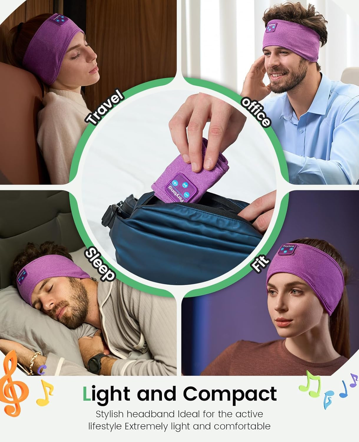 Sleep Headphones Bluetooth Headband, Sports Wireless Earphones Sleeping Earbuds with Ultra-Thin HD Stereo Speaker Headphones for Sleeping Workout Running Cool Gadgets Unique Gifts