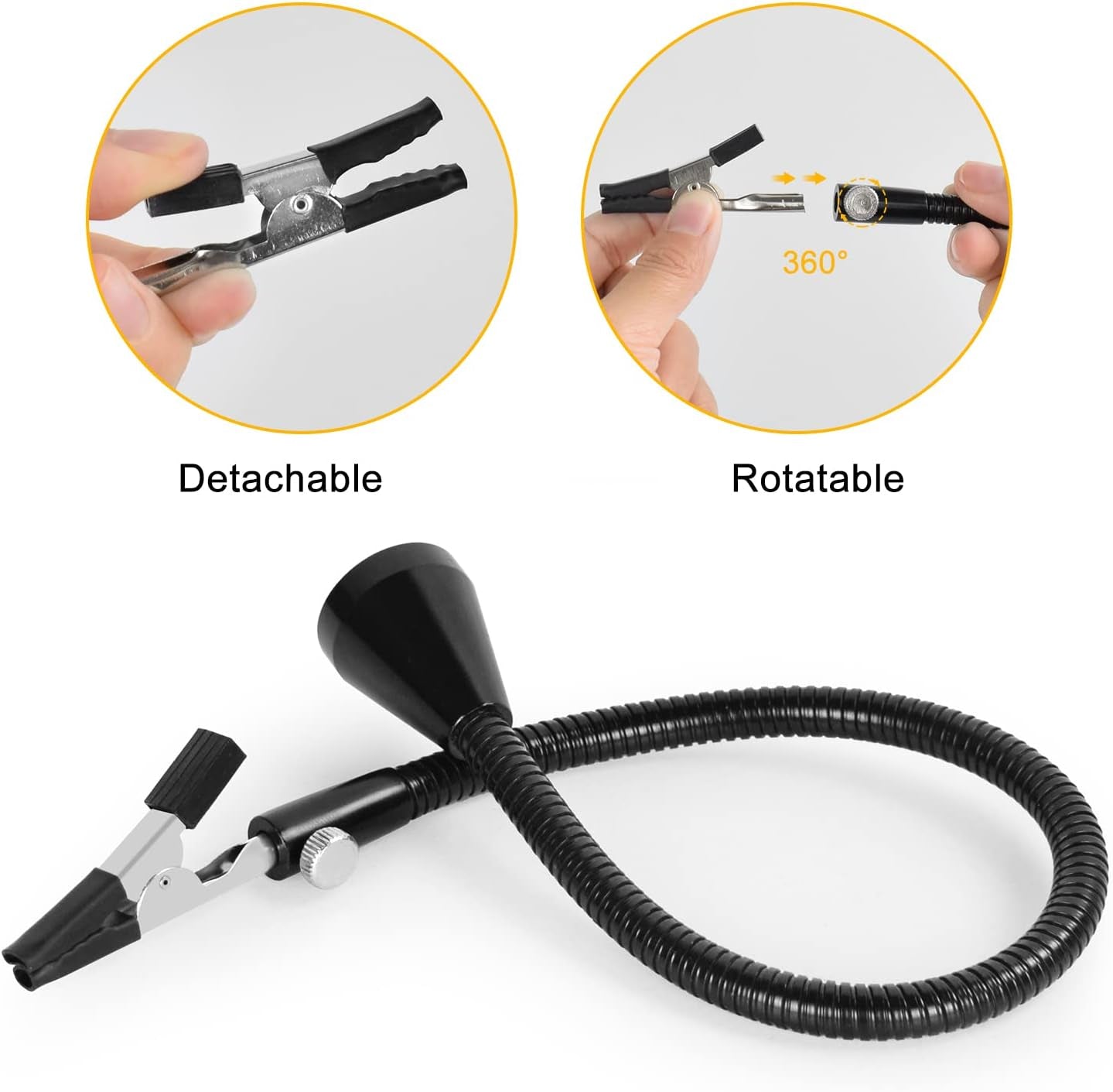 Helping Hands Soldering Circuit Board Holder Magnetic Third Hand Tools with 3X LED Magnifying Lamp, 360 Hot Air Gun Holder, Flexible Metal Arms Heavy Duty Base Electronic Repair Tool Magic Hand