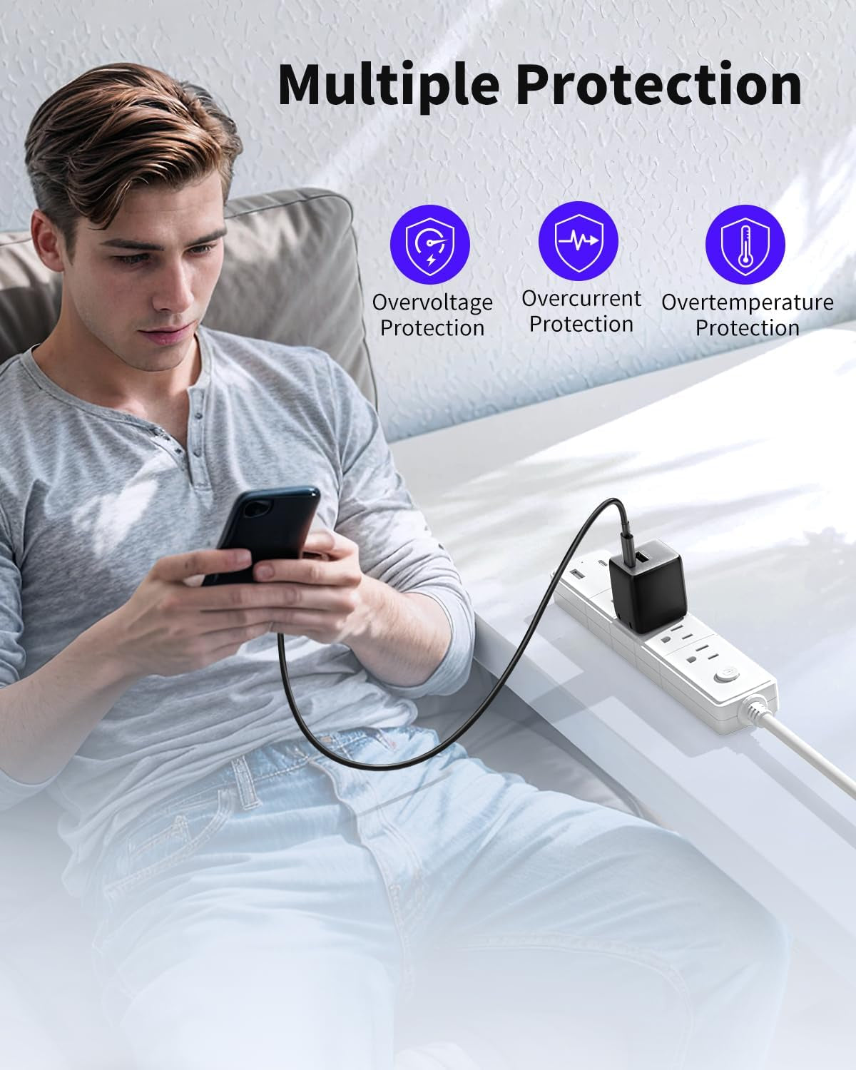 USB C Charger Block, 30W USB C Charger Fast Charging, Dual-Port Compact USB Charger Block with Foldable Plug, Compatible with 16/16 Pro/15/15 Plus/15 Pro/15 Pro Max/14/13/12/11