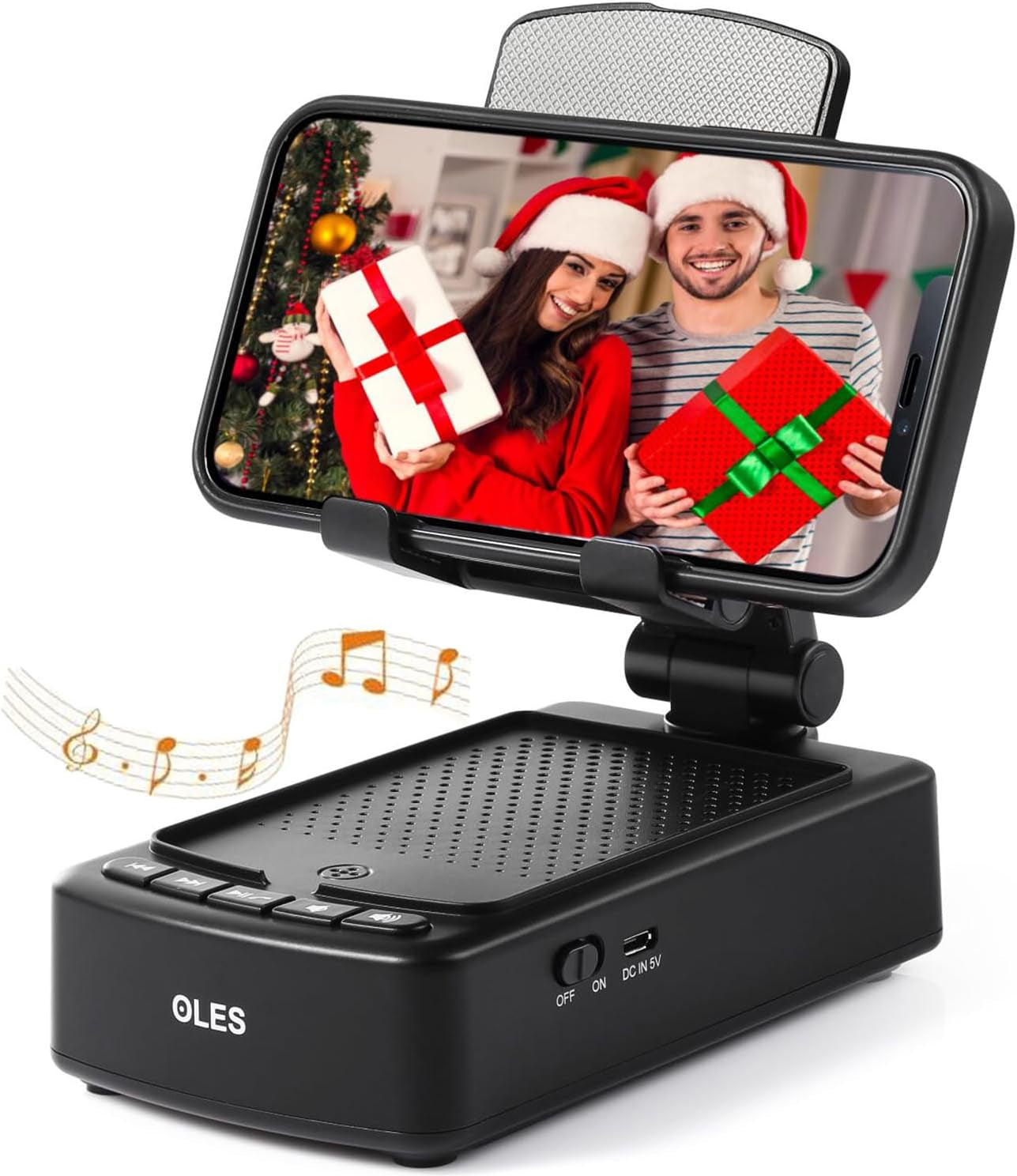 Gifts for Men,  Mobile Phone Stand with Bluetooth for Him Dad Women Who Want Nothing, Adjustable Tablet Holder with Wireless Speaker, Tech Gadgets for Table Desk, Unique Ideal