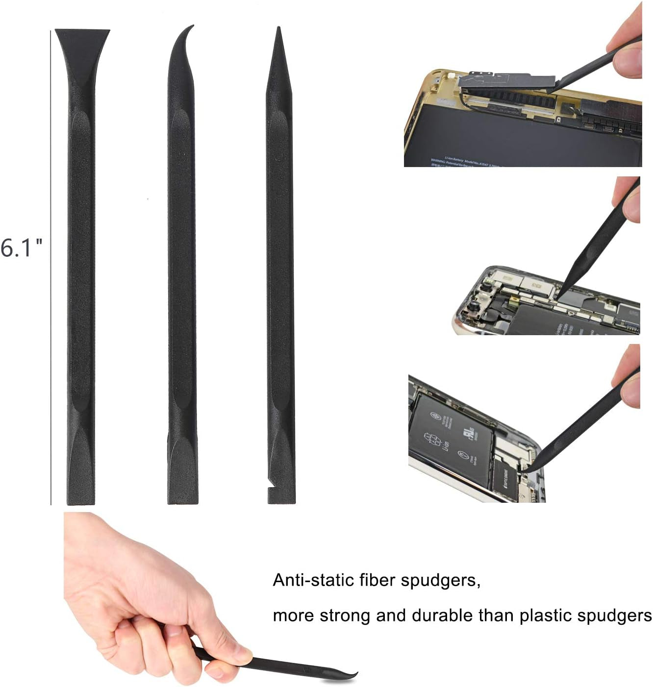 Professional Electronics Opening Pry Tool Repair Kit with Metal Spudger Non-Abrasive Nylon Spudgers and Anti-Static Tweezers for Cellphone Iphone Laptops Tablets and More, 20 Piece