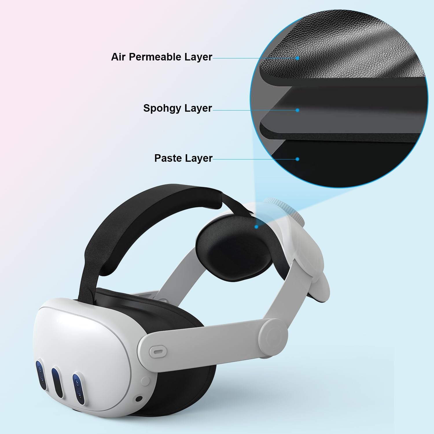 Head Strap Compatible with Oculus Quest 3,Meta Quest 3 Accessories Adjustable Elite Strap Replacement for Enhanced Comfort Support and Gaming Immersion in VR