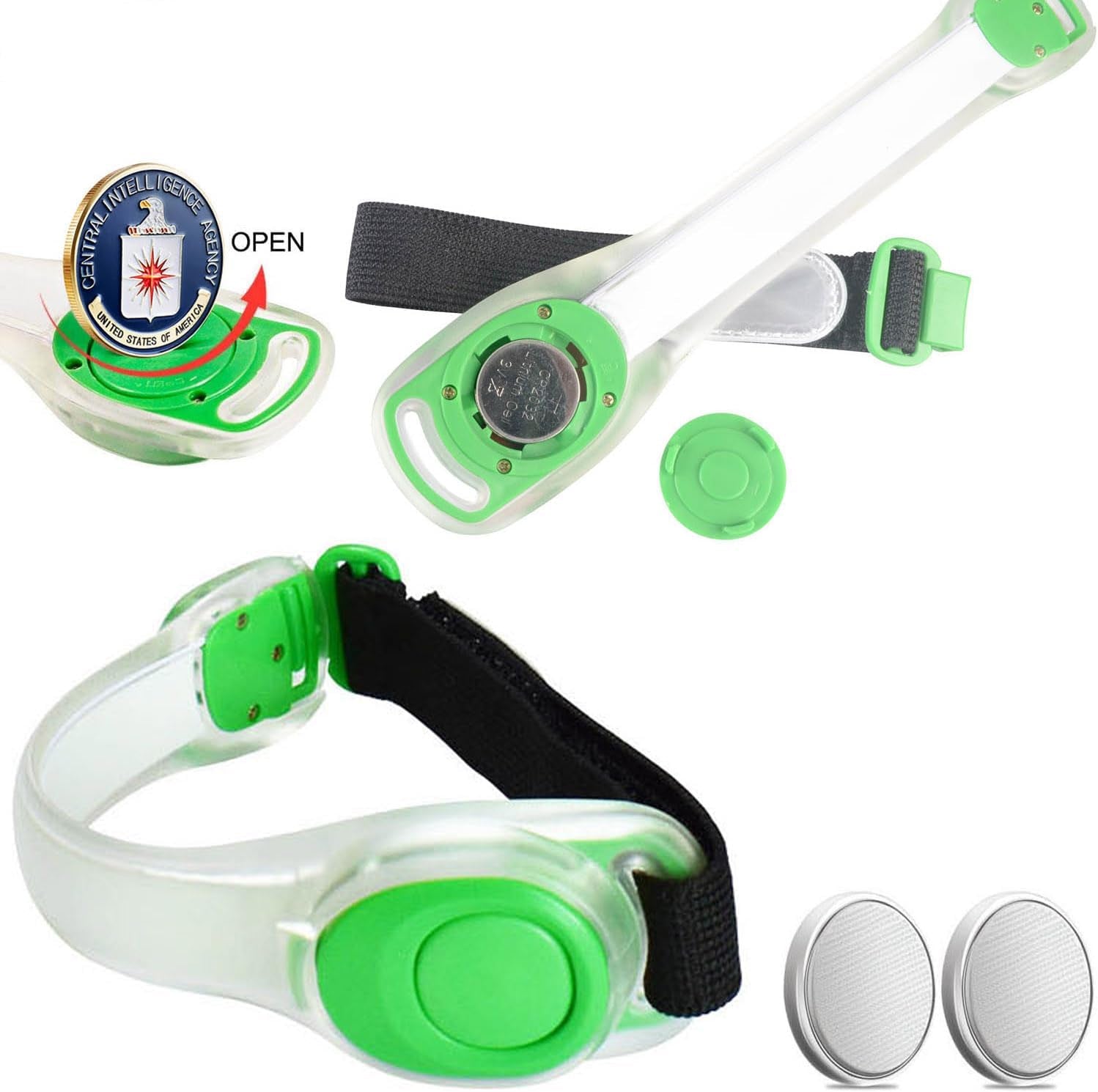 Premium LED Light up Armband, Reflective Adjustable Wearable Silicone Running Belt Strap/Waterproof Glow in the Dark for Running Jogging Walking Cycling Concert Camping Outdoor Sports