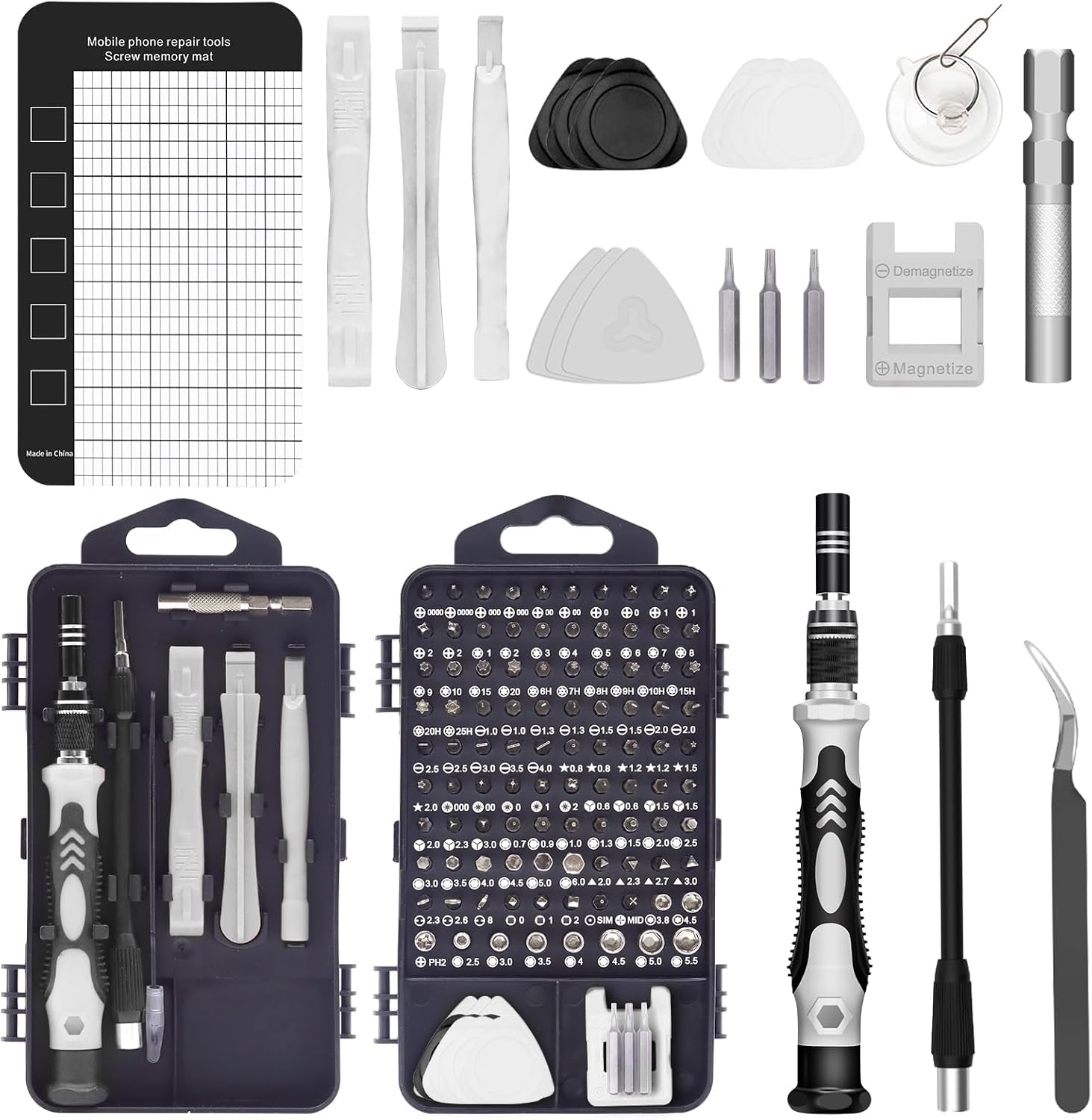 Computer Tool Kit, 122 in 1 Small Magnetic Repair Tool Kit with Case, Electronic Repair Kit for Computer, Iphone, PC, Cellphone, Laptop, Nintendo, PS4, Game Console, Watch, Eyeglasses