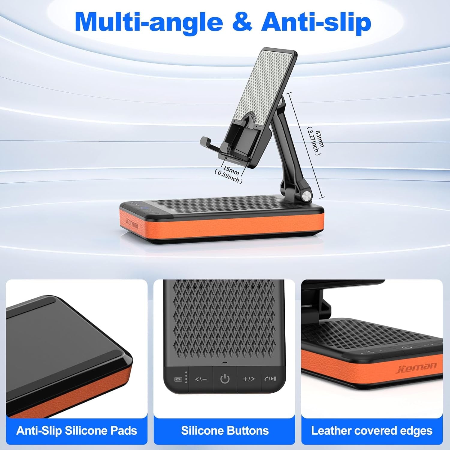 Birthday Gifts for Men Women,Bluetooth Speaker Phone Stand with Power Bank,Portable Foldable Charging Speaker Stand,Unique Gifts for Women Dad,Men Gifts Tech Gadgets